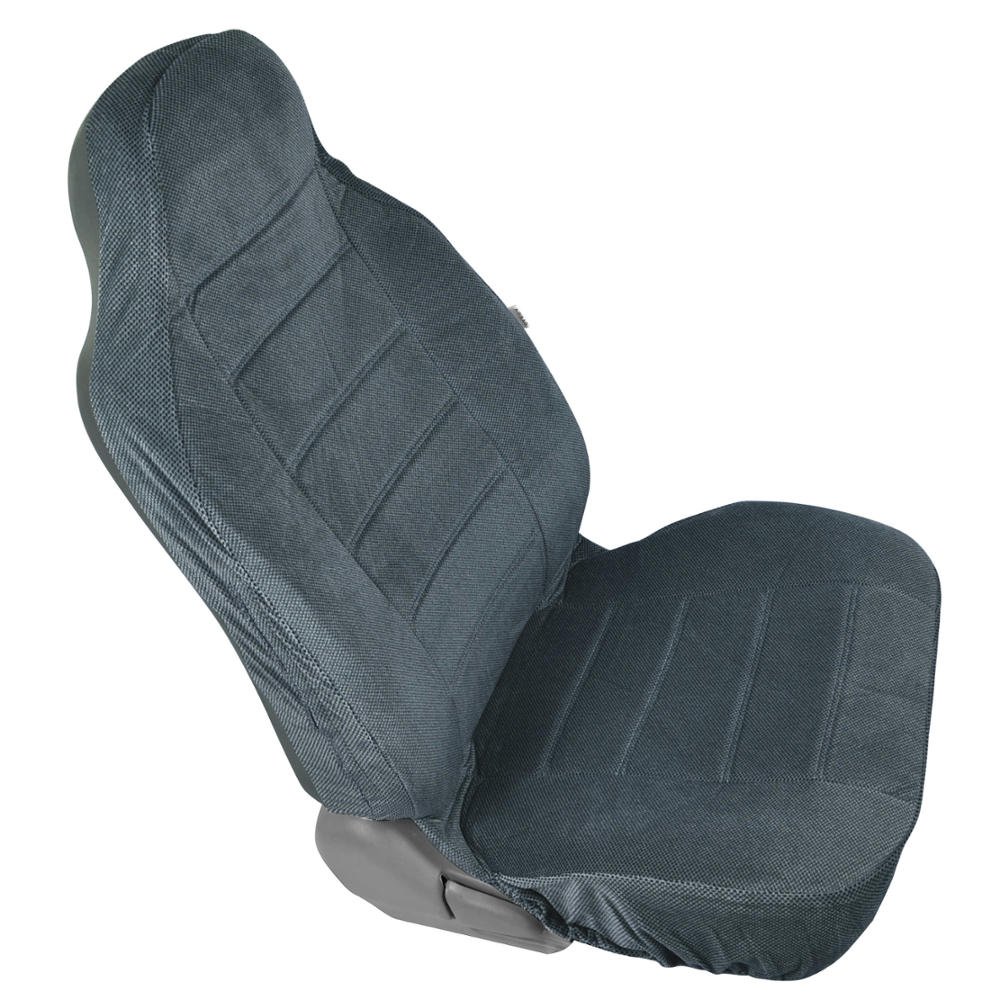 bdk-charcoal-dotted-cloth-regal-style-2-piece-premium-high-back-auto-seat-covers image 2