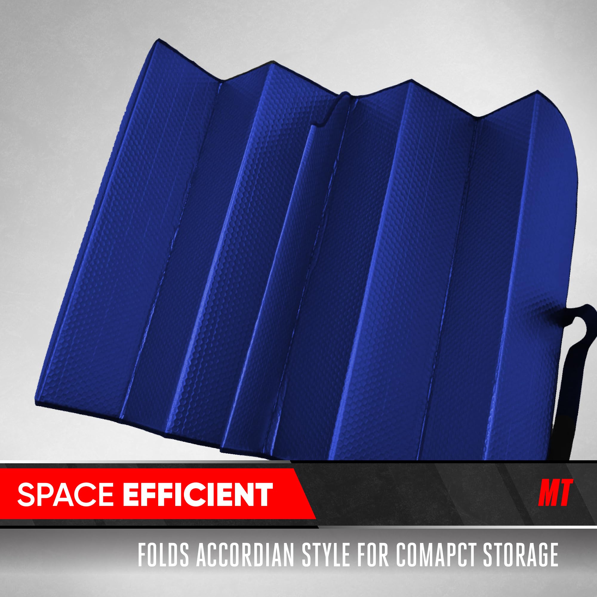 motor-trend-accordion-windshield-sun-shade-58-x-24-blue-reversible-uv-protection image 5