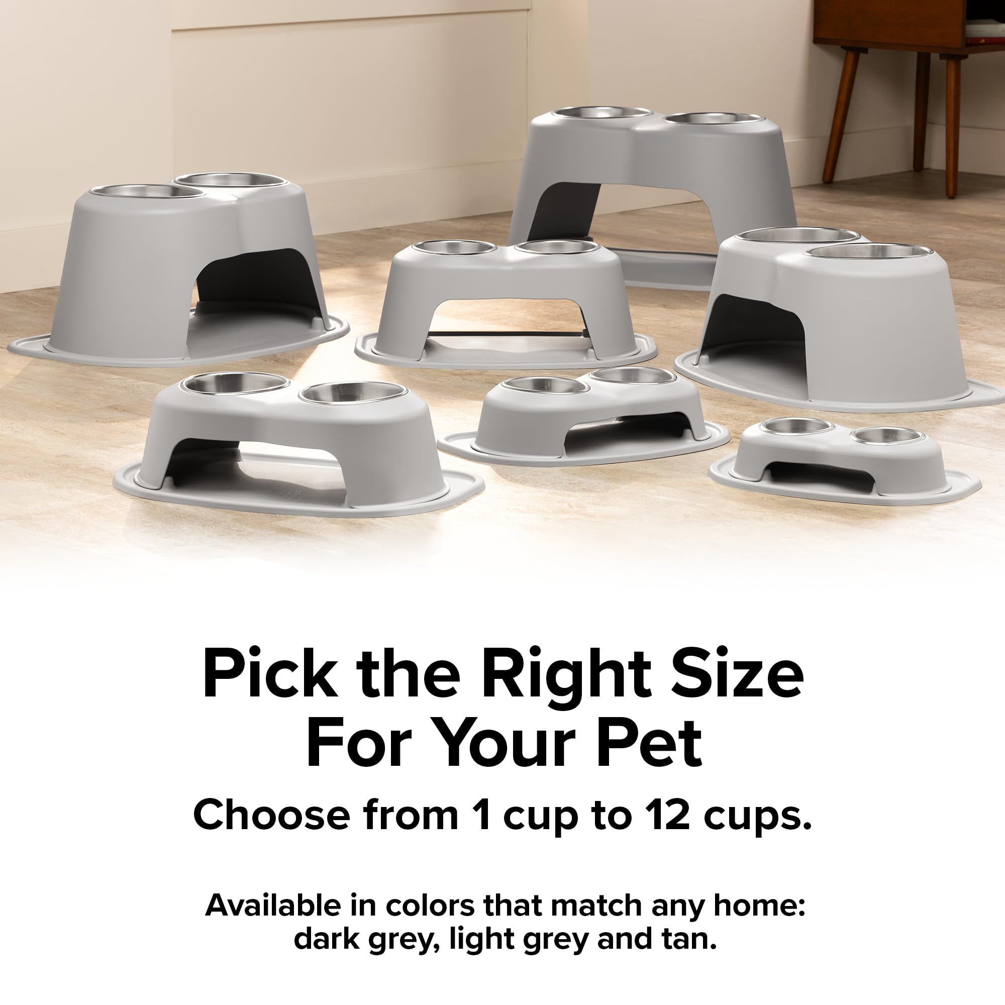 weathertech-double-high-pet-feeding-system-with-plastic-bowls-3-stand-dark-grey image 7