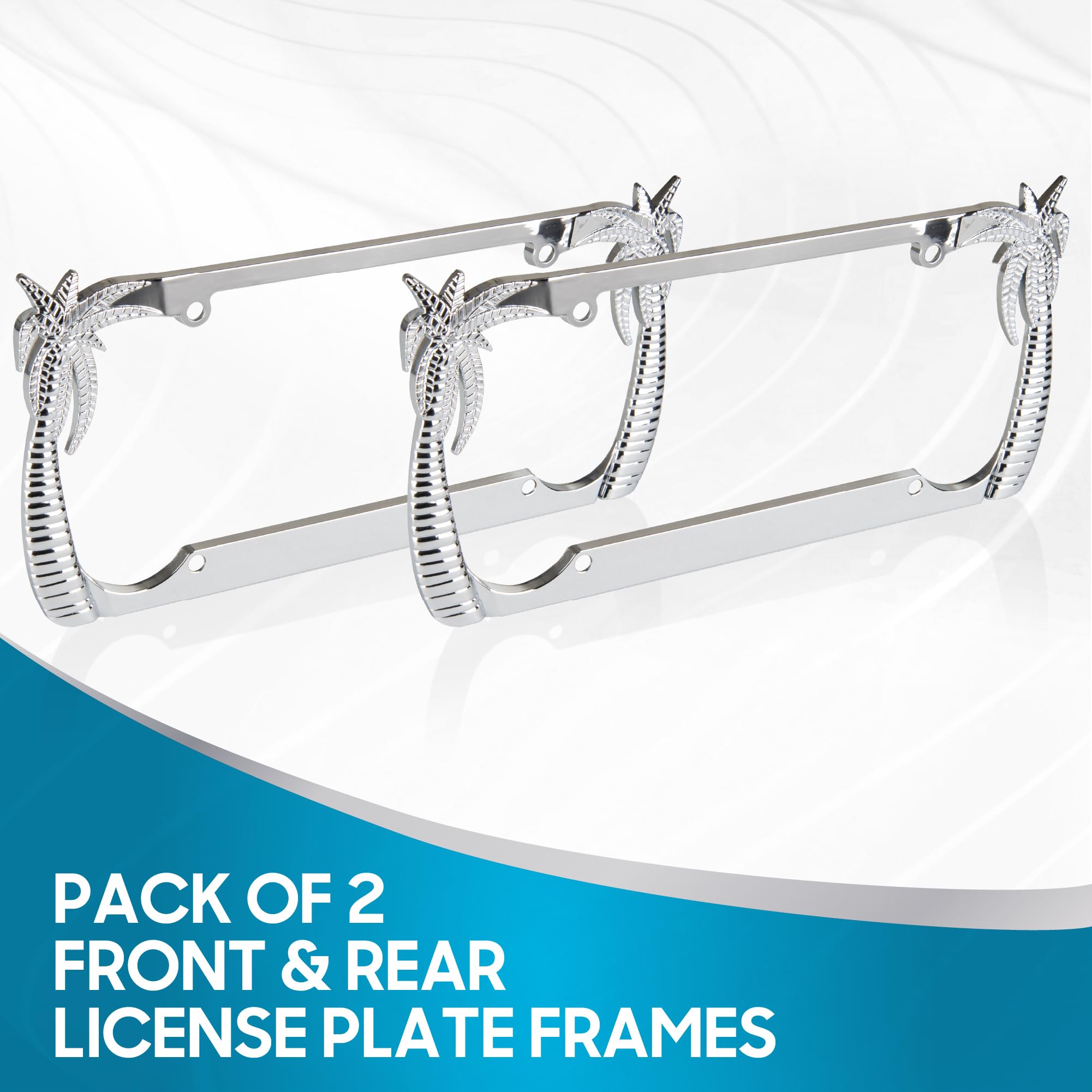 bdk-heavy-duty-rust-proof-stainless-steel-chrome-license-plate-frame-tropical-pa image 2