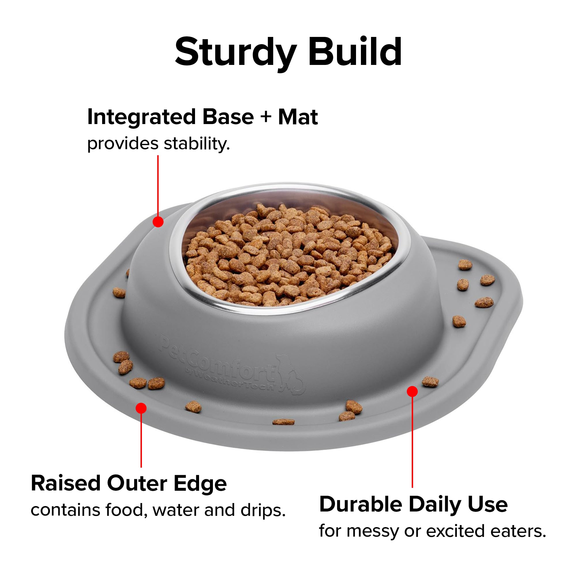 weathertech-single-low-pet-feeding-system-with-plastic-bowl-8-oz-dark-grey-psl08 image 6