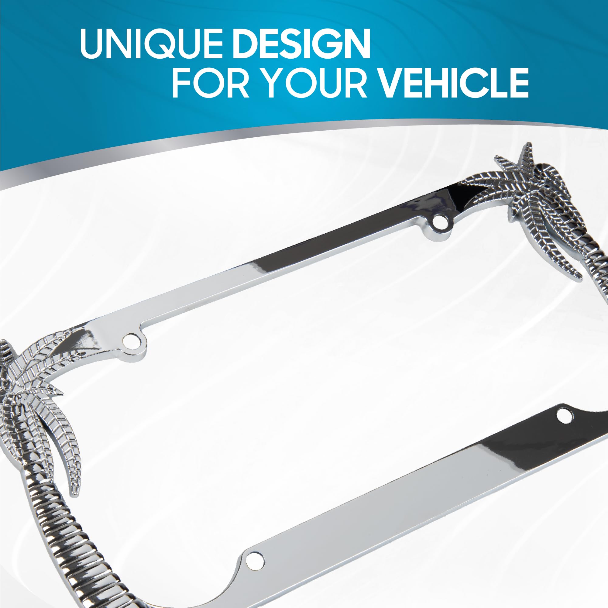 bdk-heavy-duty-rust-proof-stainless-steel-chrome-license-plate-frame-tropical-pa image 3