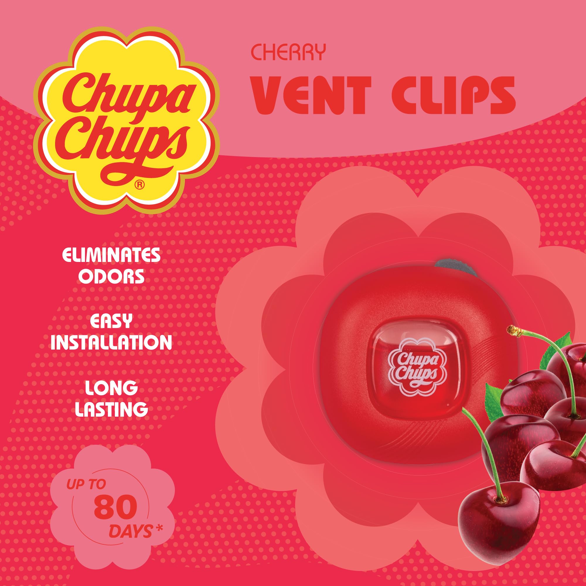chupa-chups-car-air-freshener-candy-cherry-2-pack-by-bdk image 2