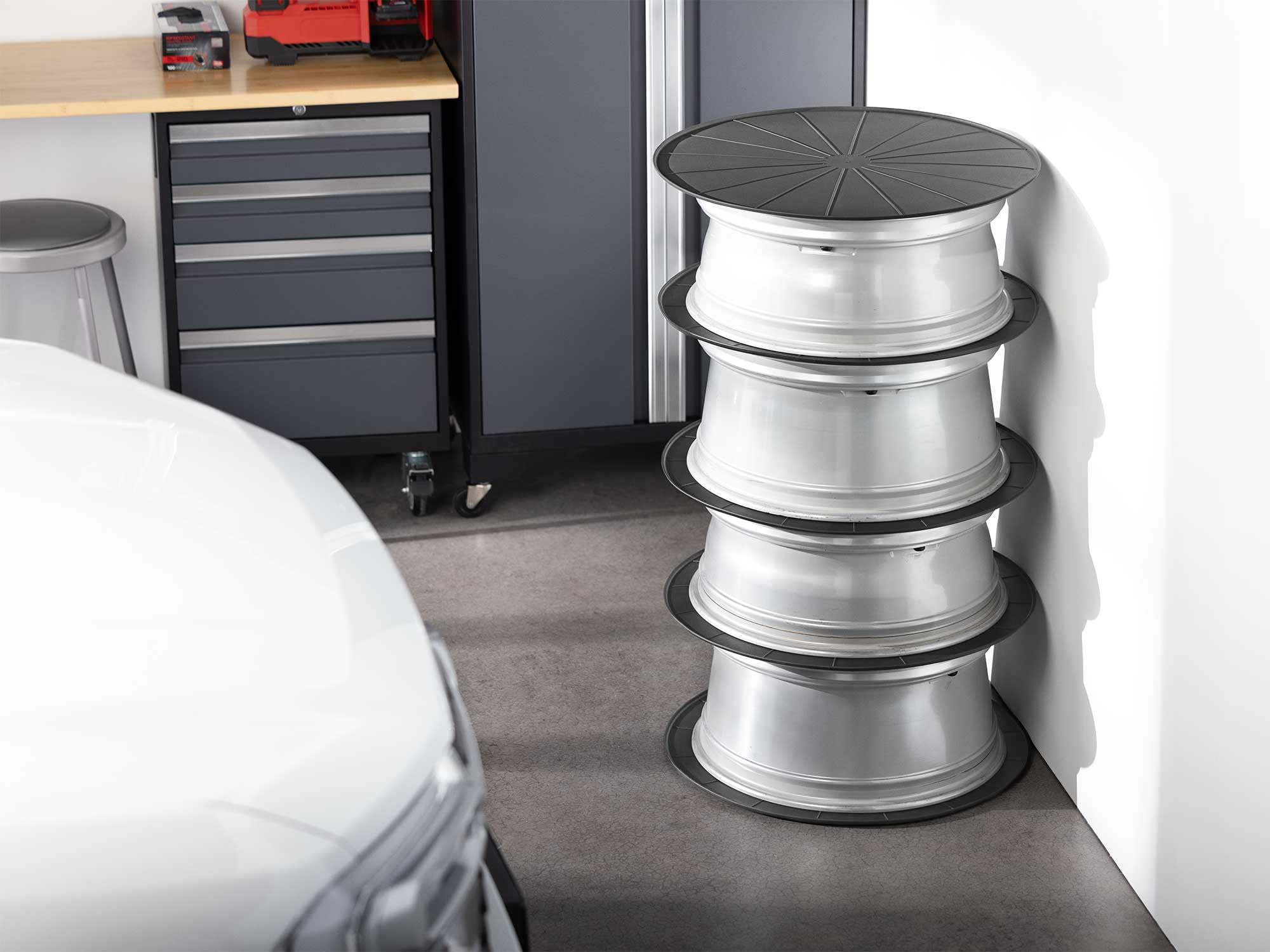 weathertech-wheelstacker-24-wheel-stacker-ring-set-of-4-tpe-storage-for-tires-an image 4