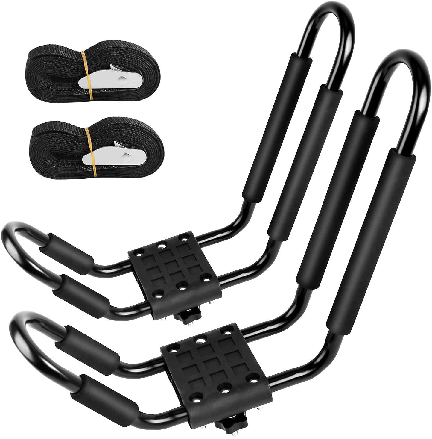 leader-accessories-2-pair-j-bar-kayak-rack-for-roof-top-mount-with-4-tie-down-st image 2