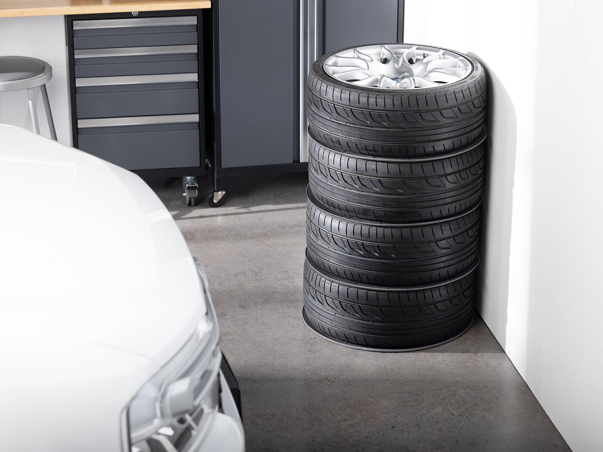 weathertech-wheelstacker-24-wheel-stacker-ring-set-of-4-tpe-storage-for-tires-an image 3