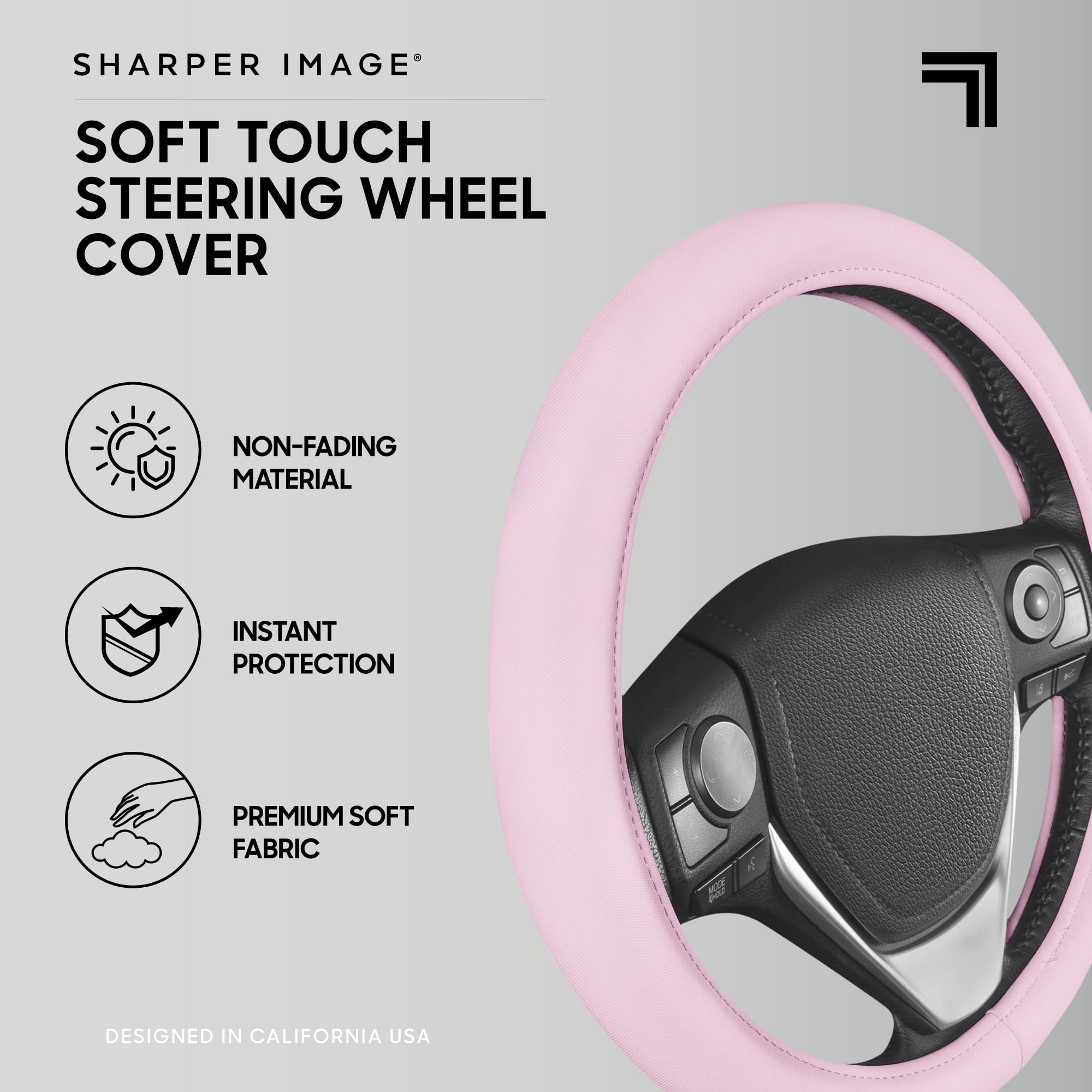 bdk-ultra-soft-pink-faux-leather-steering-wheel-cover-fits-15-wheels image 2