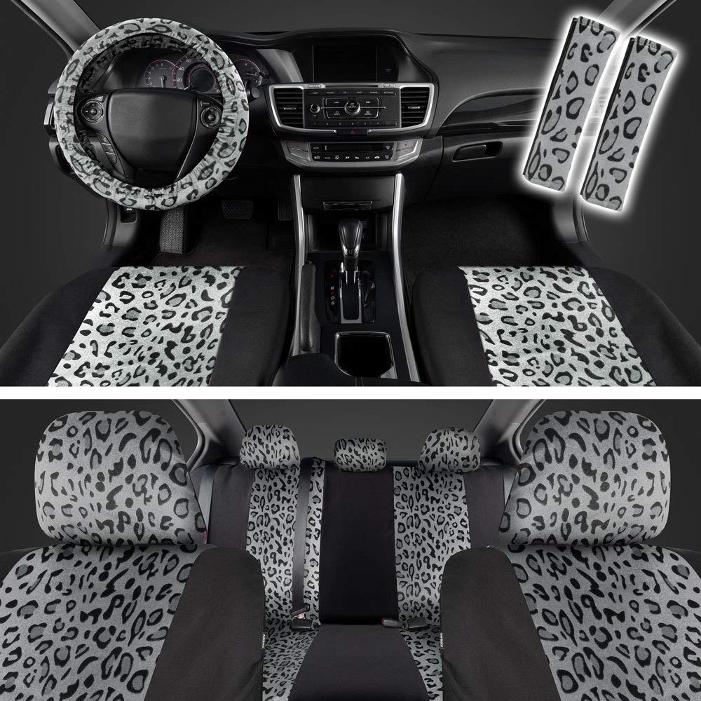bdk-carxs-leopard-print-car-seat-covers-full-set-with-matching-seat-belt-pads-an image 1