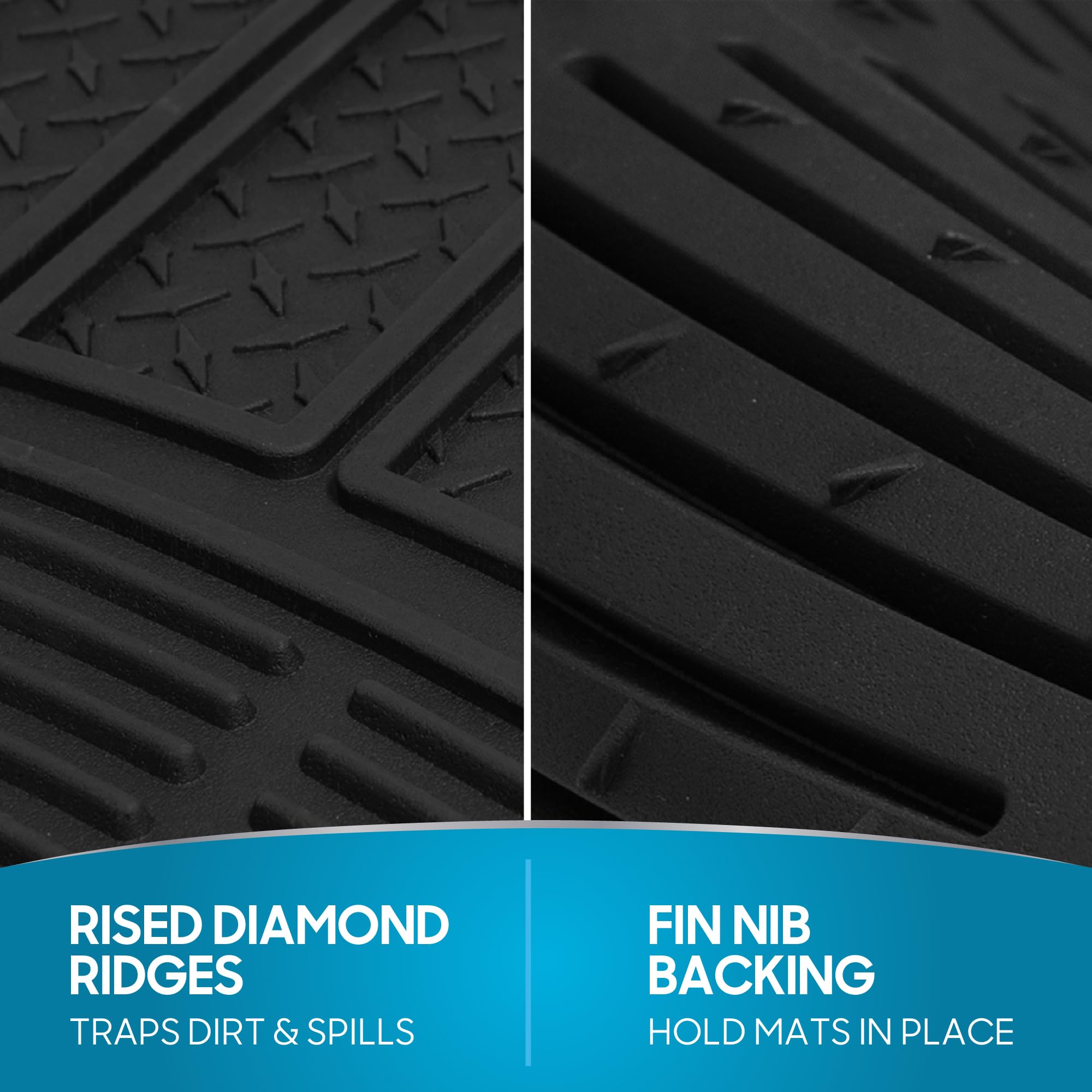 bdk-proliner-3-piece-heavy-duty-rubber-floor-mats-universal-fit-front-rear-all-w image 6