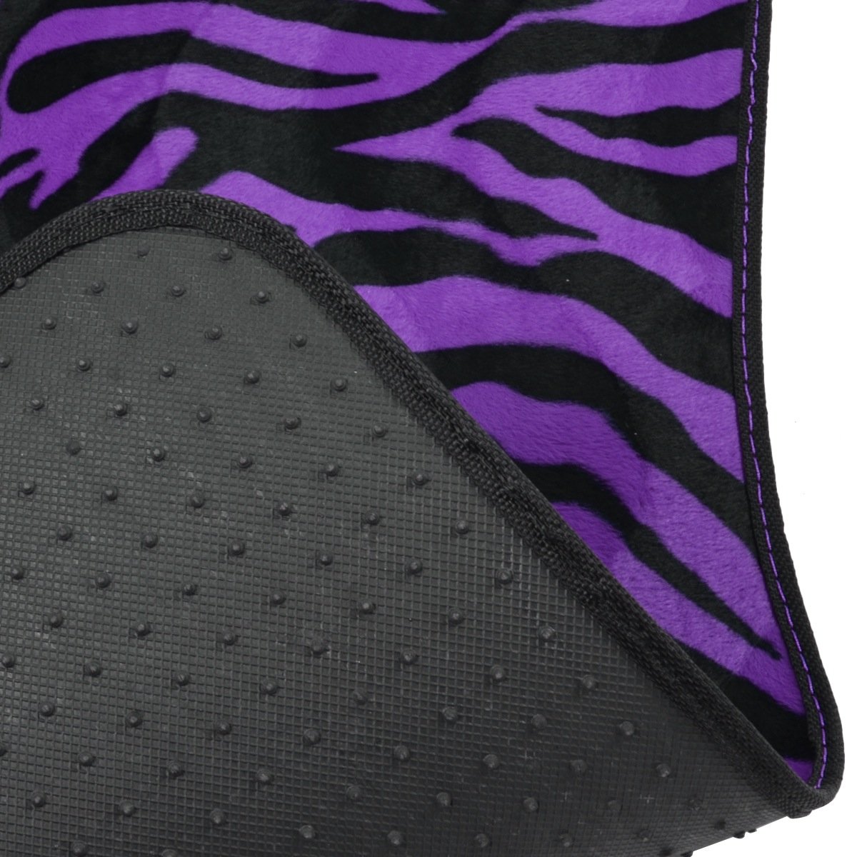 bdk-universal-fit-4-piece-animal-print-velvet-carpet-floor-mat-set-purple-zebra- image 7
