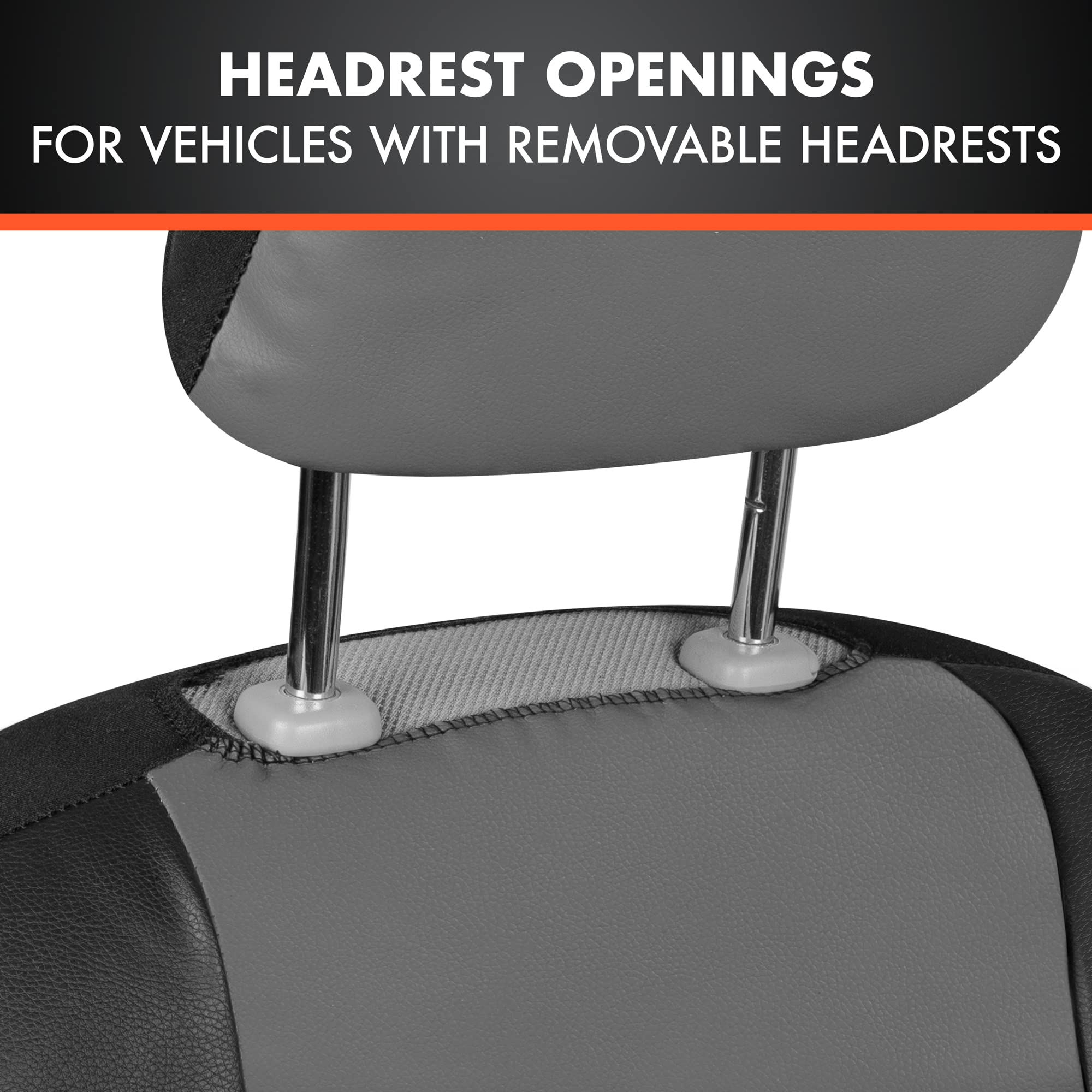 bdk-faux-leather-car-seat-cover-full-set-charcoal-front-rear-split-bench-airbag- image 6