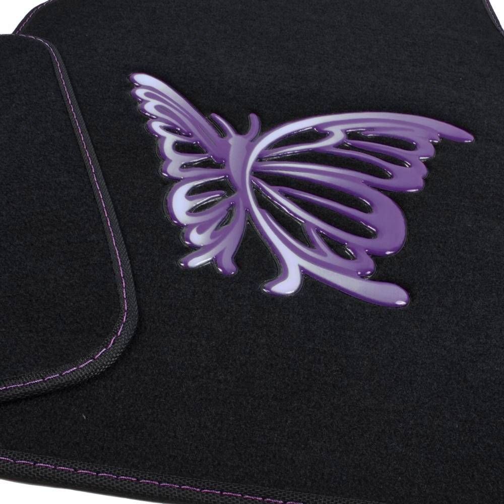 bdk-purple-white-butterfly-design-carpet-car-floor-mats-4-piece-front-rear-full- image 5