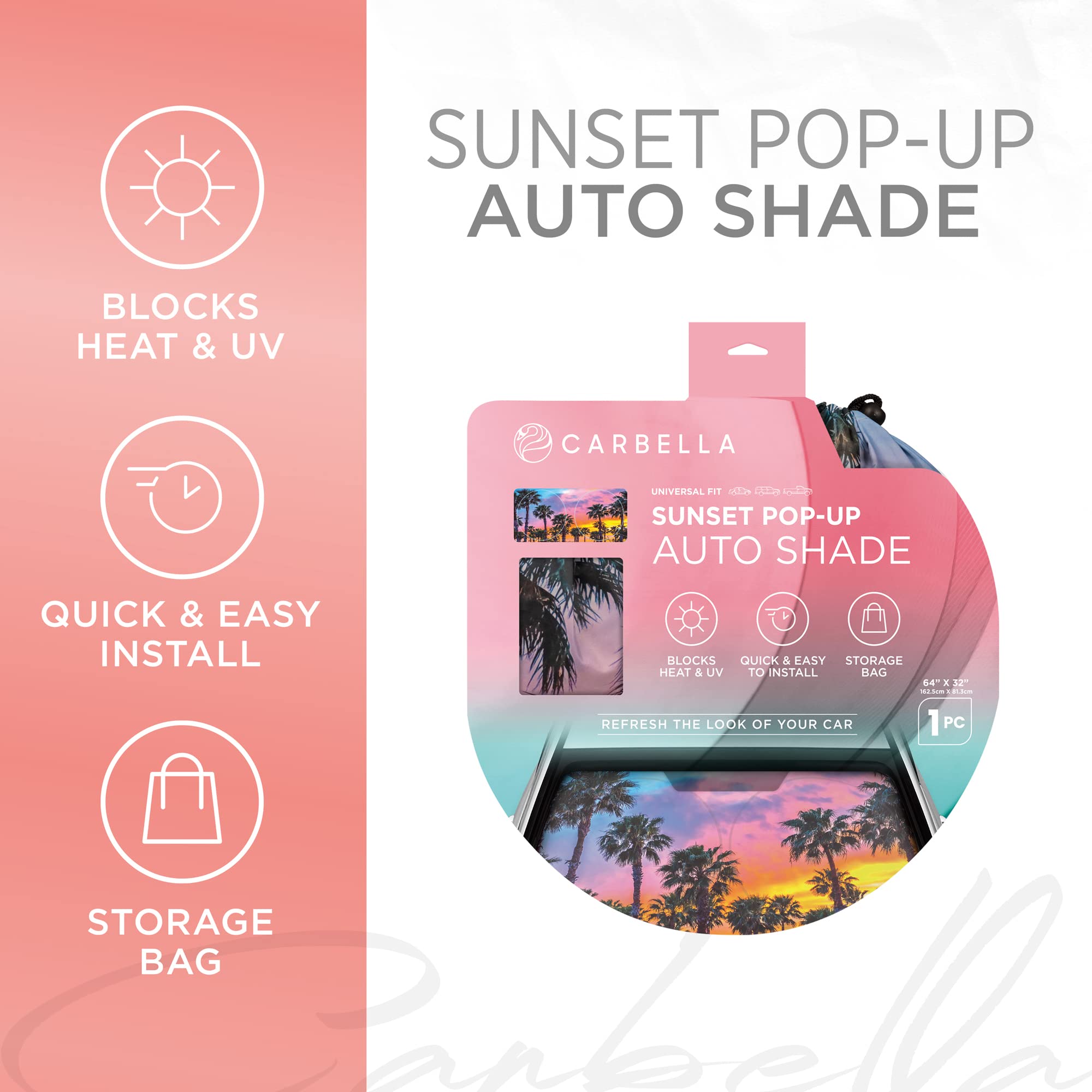 bdk-sunset-palm-trees-car-window-sun-shade-jumbo-64-x32-uv-heat-blocking-windshi image 2