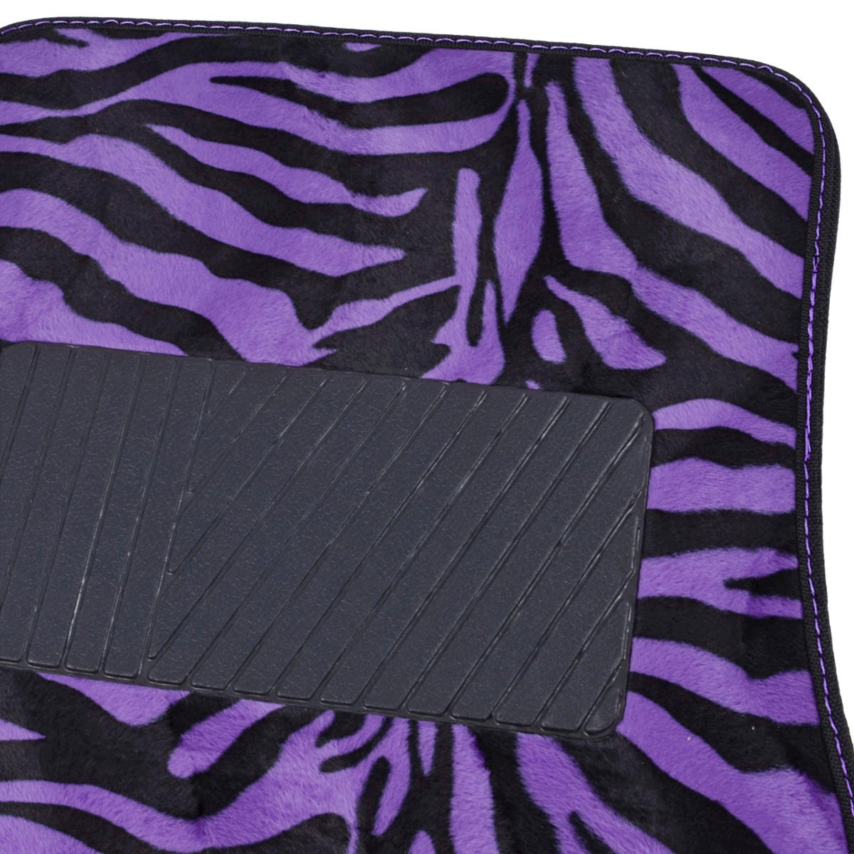 bdk-zebra-stripe-animal-print-carpet-floor-mats-universal-fit-4-pieces-purple image 3