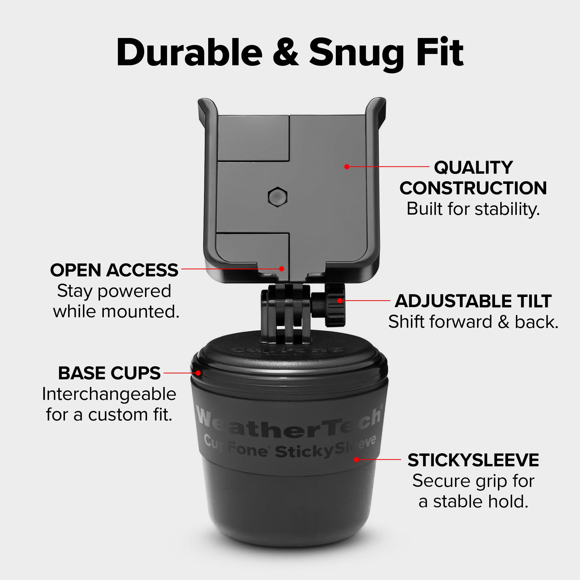 weathertech-cupfone-universal-cup-holder-phone-mount-for-cars-adjustable-secure- image 3