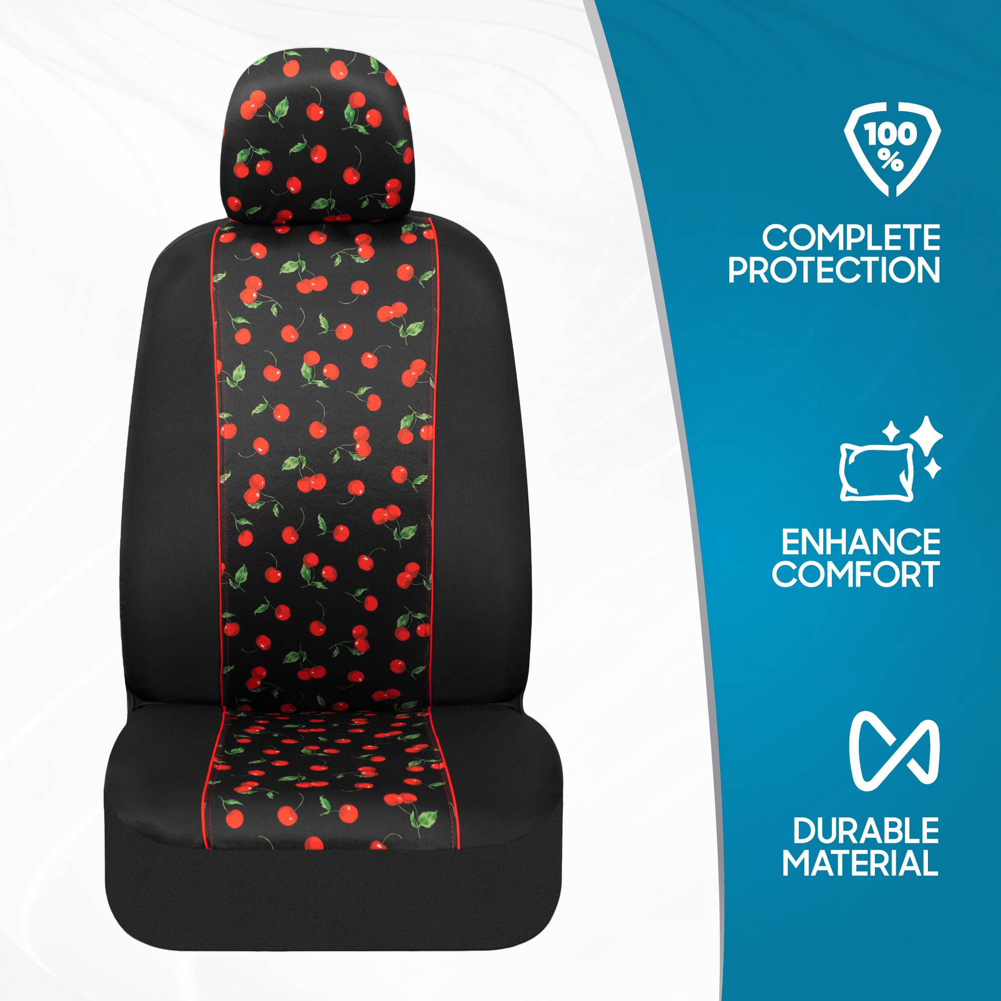 bdk-red-cherry-front-seat-covers-2-pack-classic-print-sideless-design-for-airbag image 3
