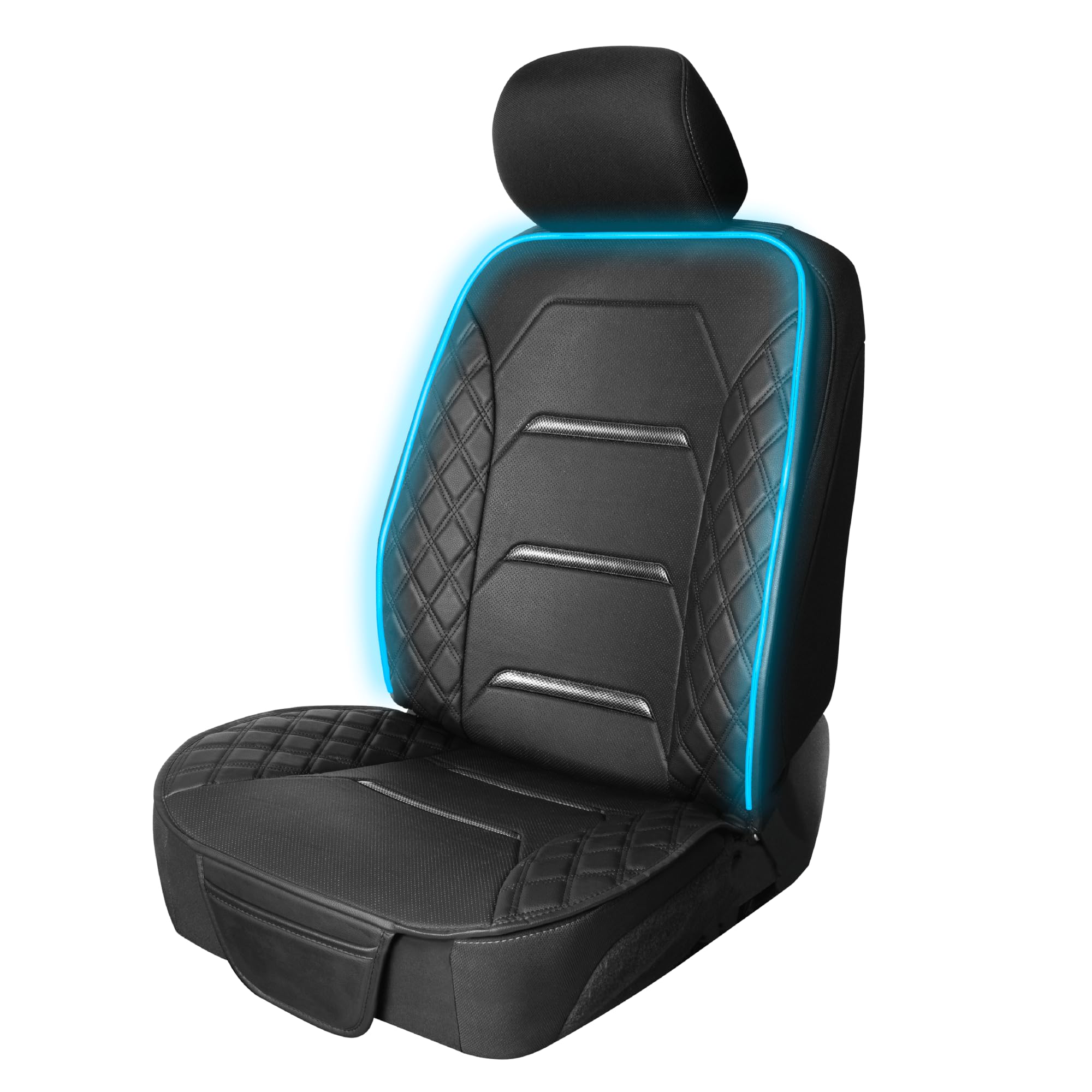 motor-trend-beige-faux-leather-front-seat-covers-4-piece-set-with-headrest-cover image 7