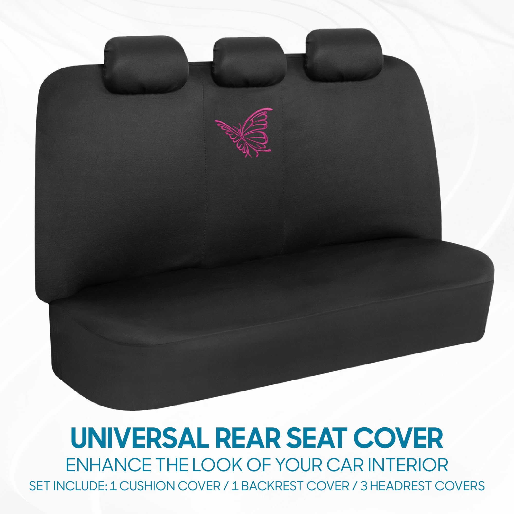 bdk-pink-butterfly-print-car-seat-covers-full-set-with-steering-wheel-cover-seat image 4