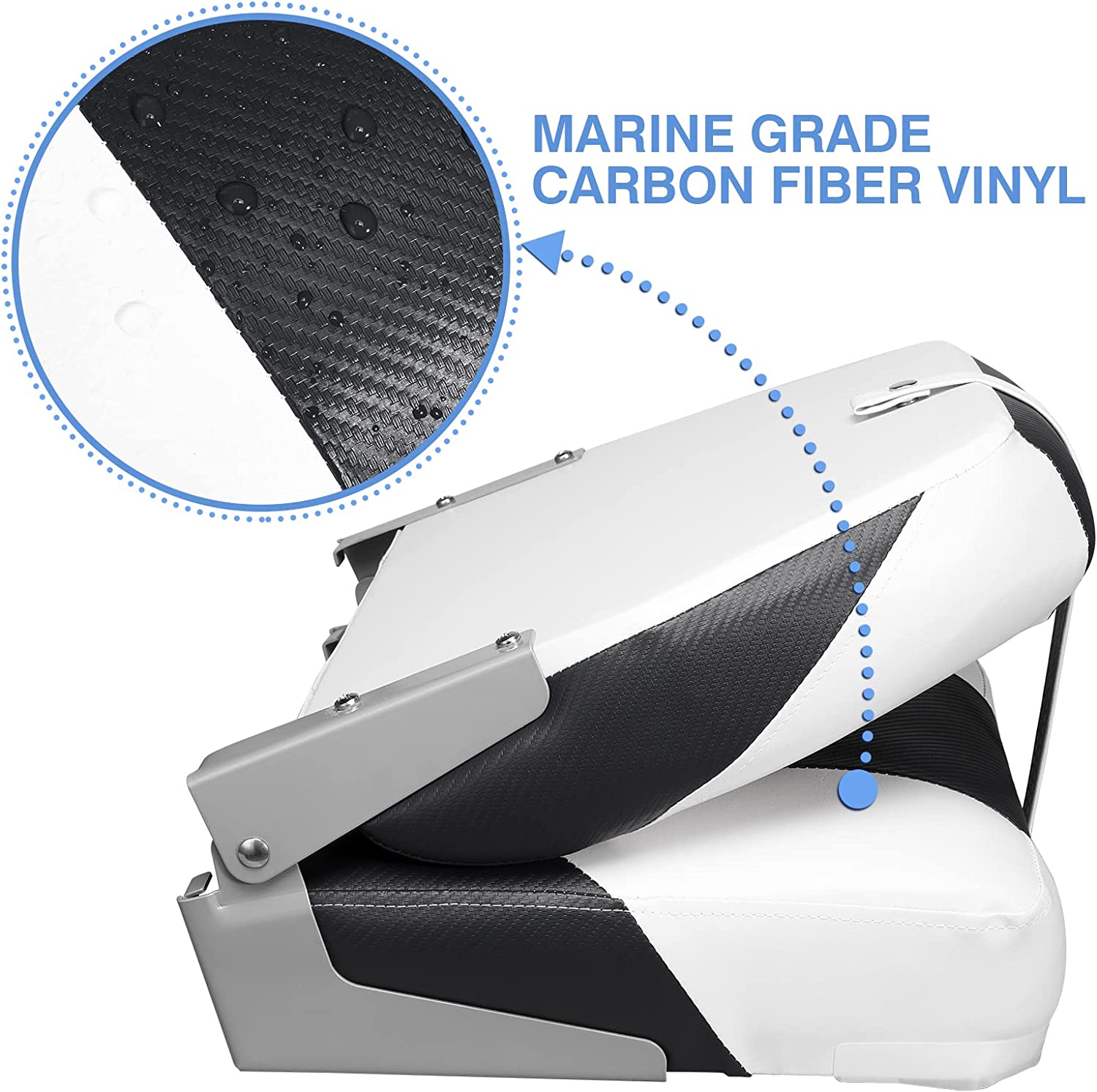leader-accessories-high-back-folding-fishing-boat-seats-2-seats-marine-grade-vin image 8