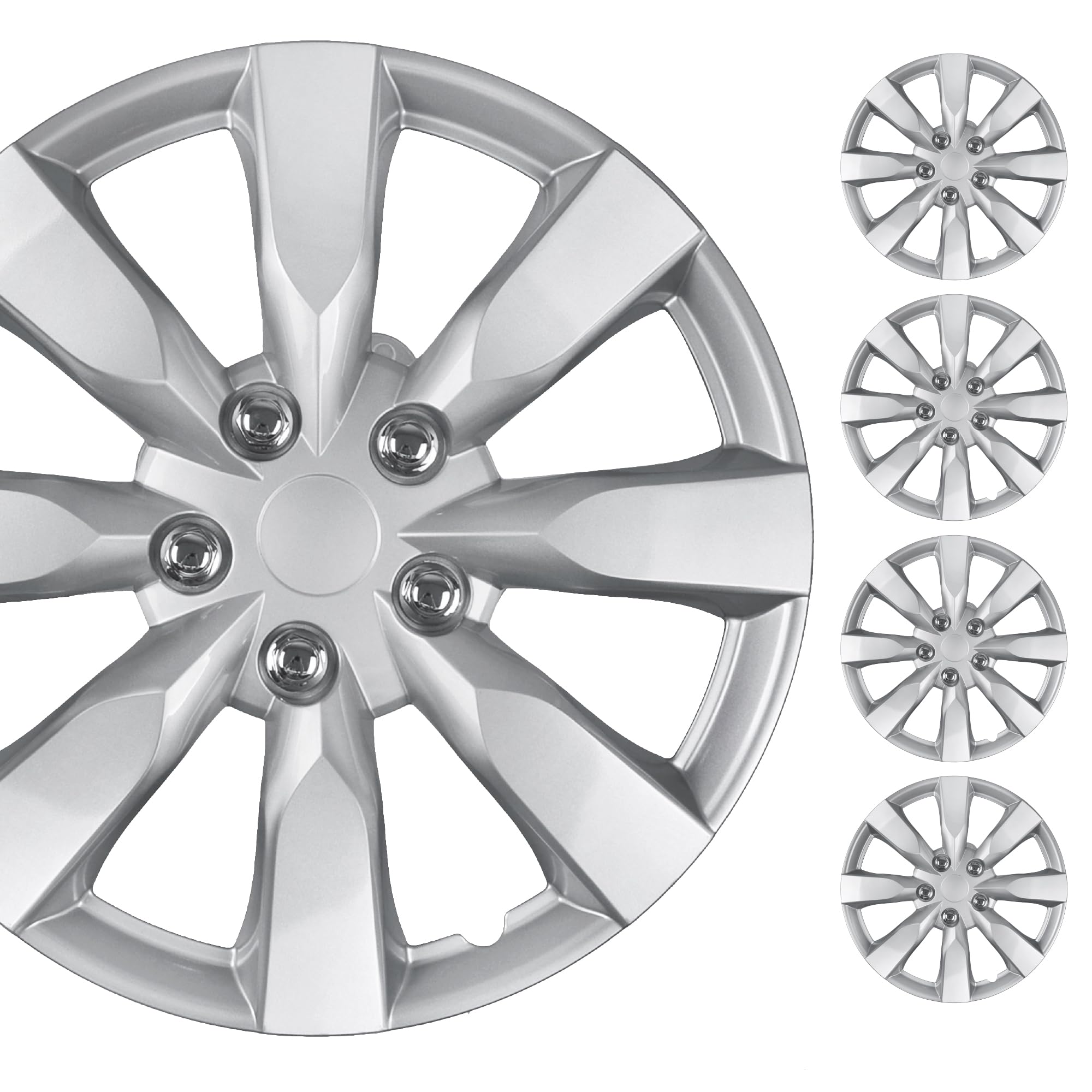 bdk-16-snap-on-hubcaps-with-metal-retention-rings-set-of-4-oem-replacement-for-s image 1