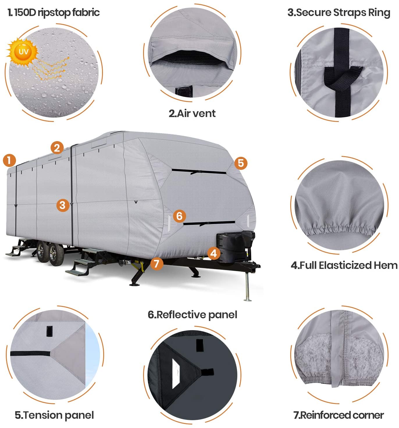 leader-accessories-travel-trailer-rv-cover-300d-ripstop-polyester-all-weather-pr image 4