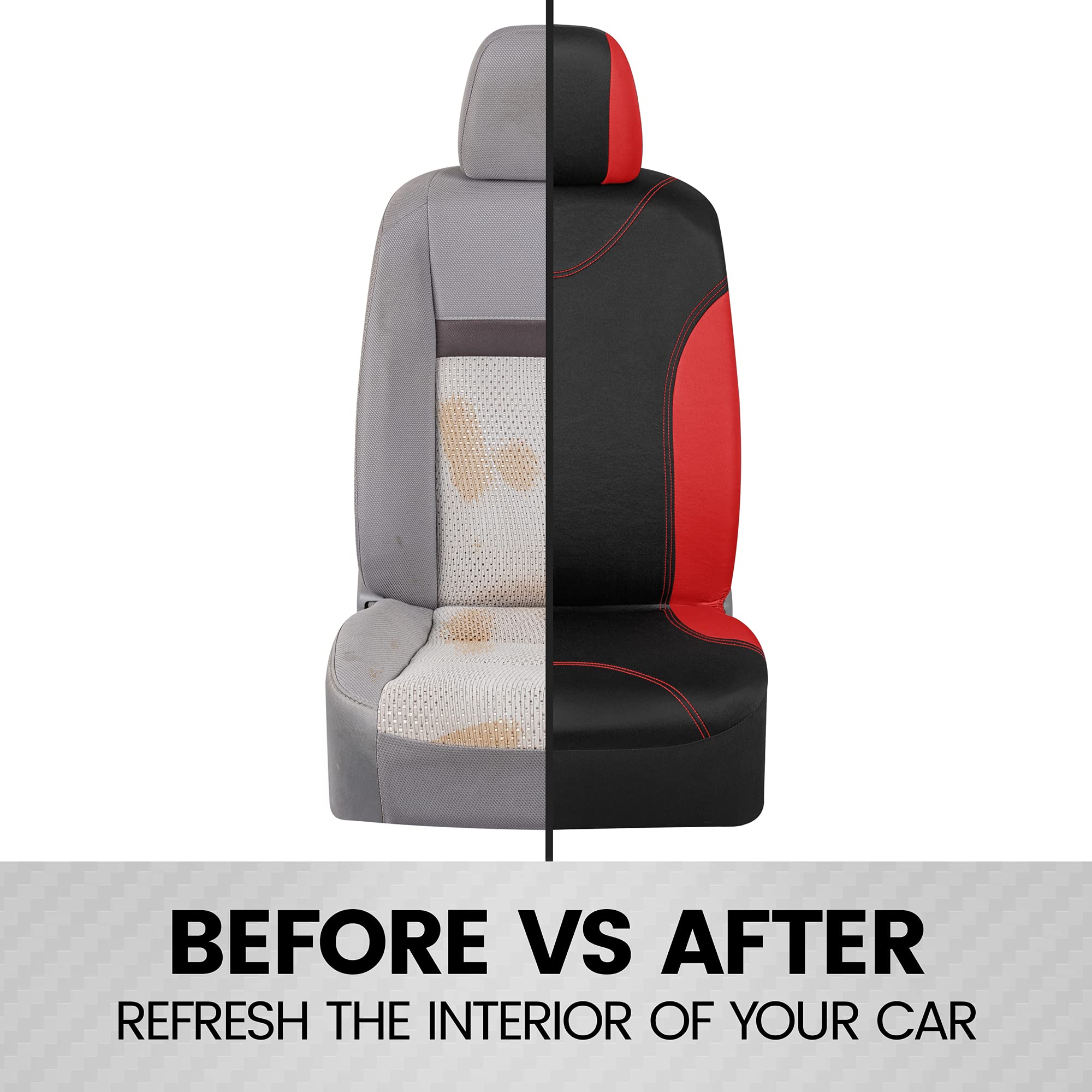 bdk-ultrasleek-red-seat-covers-full-set-9-piece-two-tone-front-and-split-rear-be image 6