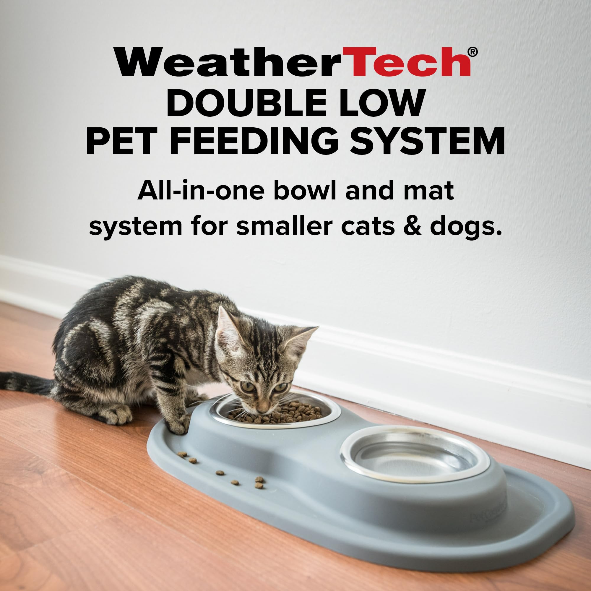 weathertech-double-low-pet-feeding-system-with-plastic-dog-cat-bowls-8-oz-1-cup- image 3