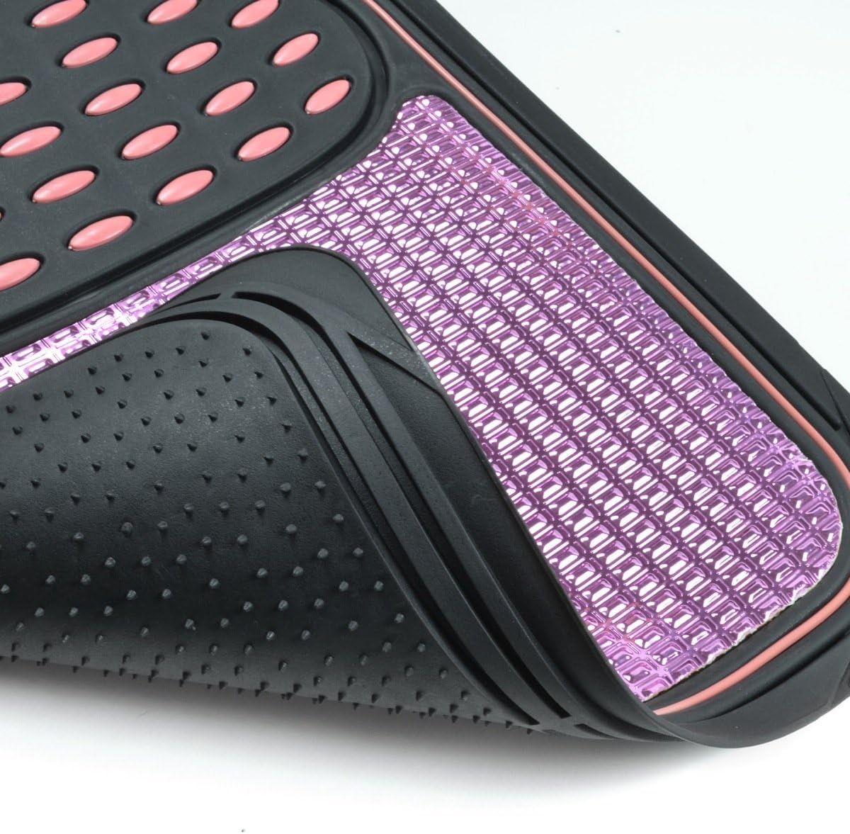 bdk-2-tone-black-pink-floor-mats-for-cars-semi-trimmable-heavy-duty-rubber-mats- image 5