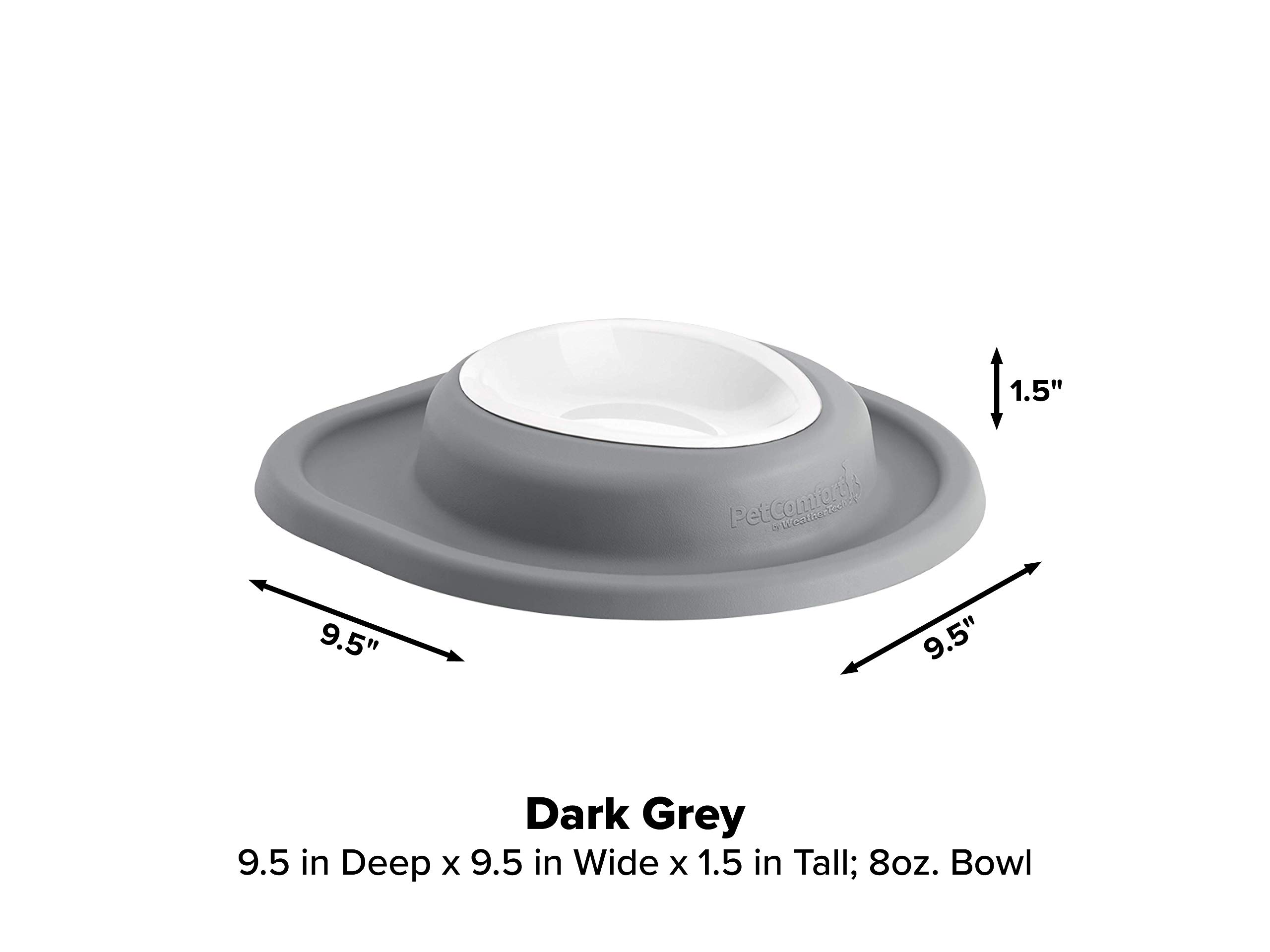 weathertech-single-low-pet-feeding-system-with-plastic-bowl-8-oz-dark-grey-psl08 image 2