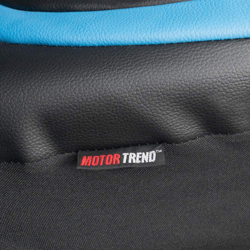 motor-trend-blue-faux-leather-front-seat-covers-high-back-integrated-fixed-headr image 4