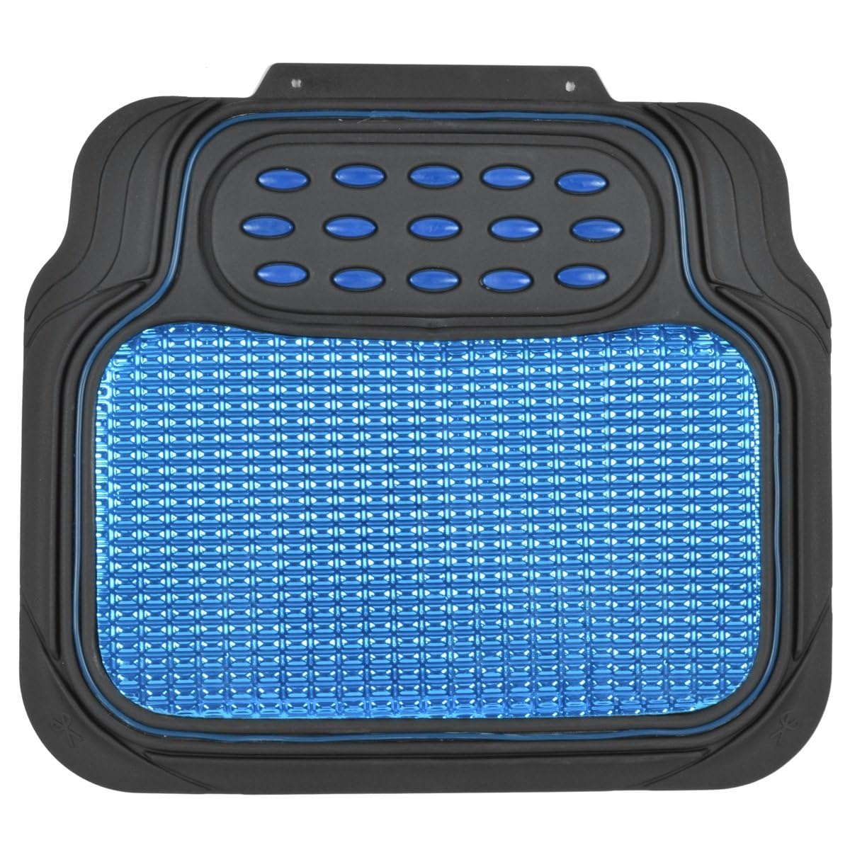 bdk-heavy-duty-2-tone-blue-black-metallic-car-floor-mats-4-piece-set image 3