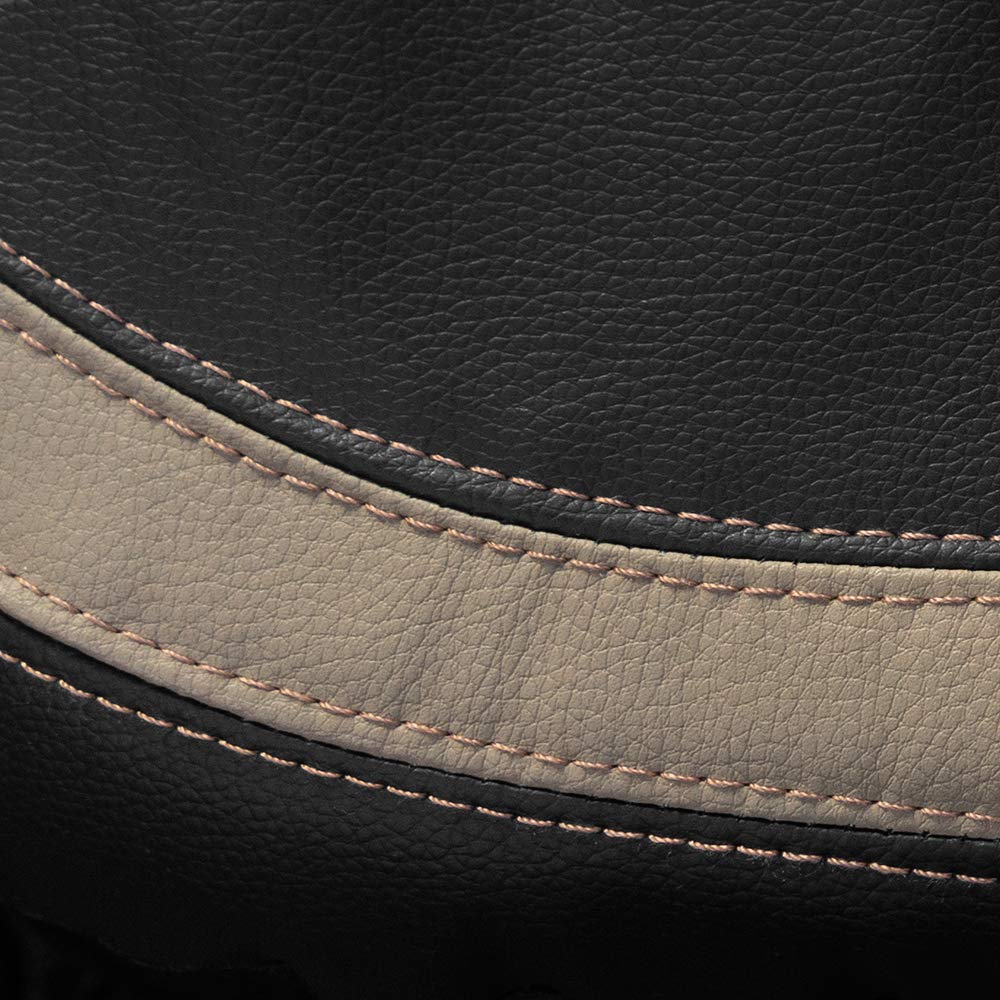 motor-trend-beige-faux-leather-front-seat-covers-4-piece-set-with-headrest-cover image 5