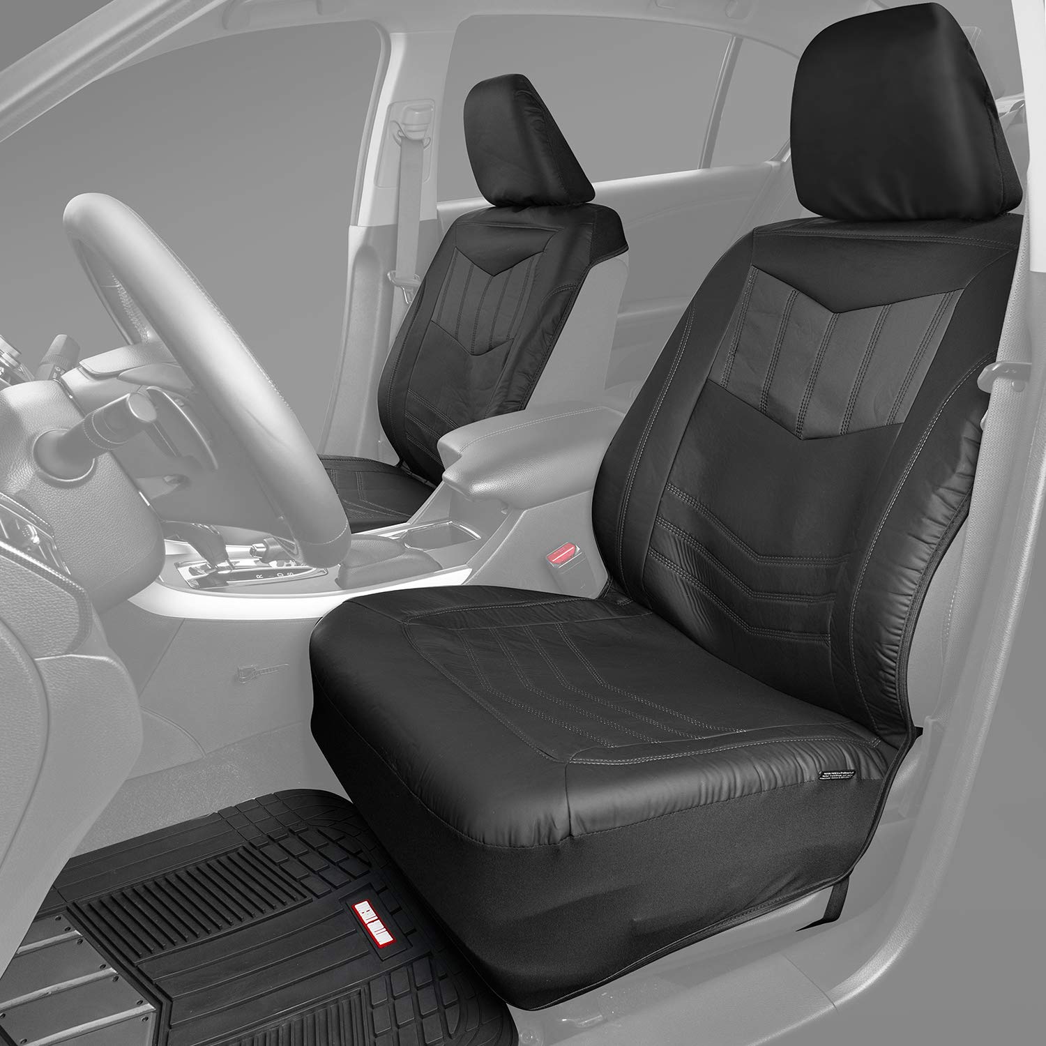 motor-trend-supersport-2-pack-front-seat-covers-4-piece-floor-mats-waterproof-re image 2