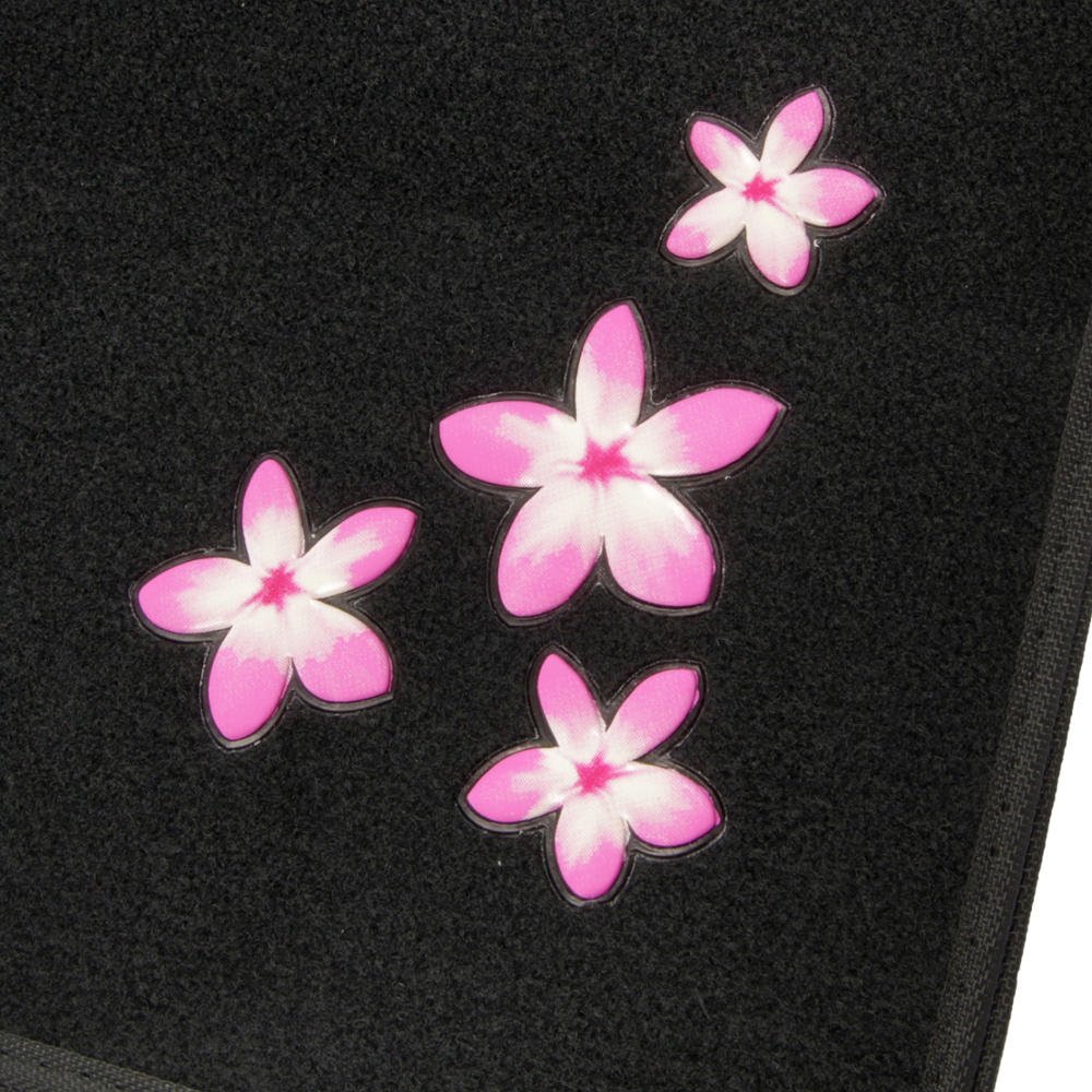 bdk-black-pink-floral-car-interior-gift-set-15-piece-universal-fit image 2
