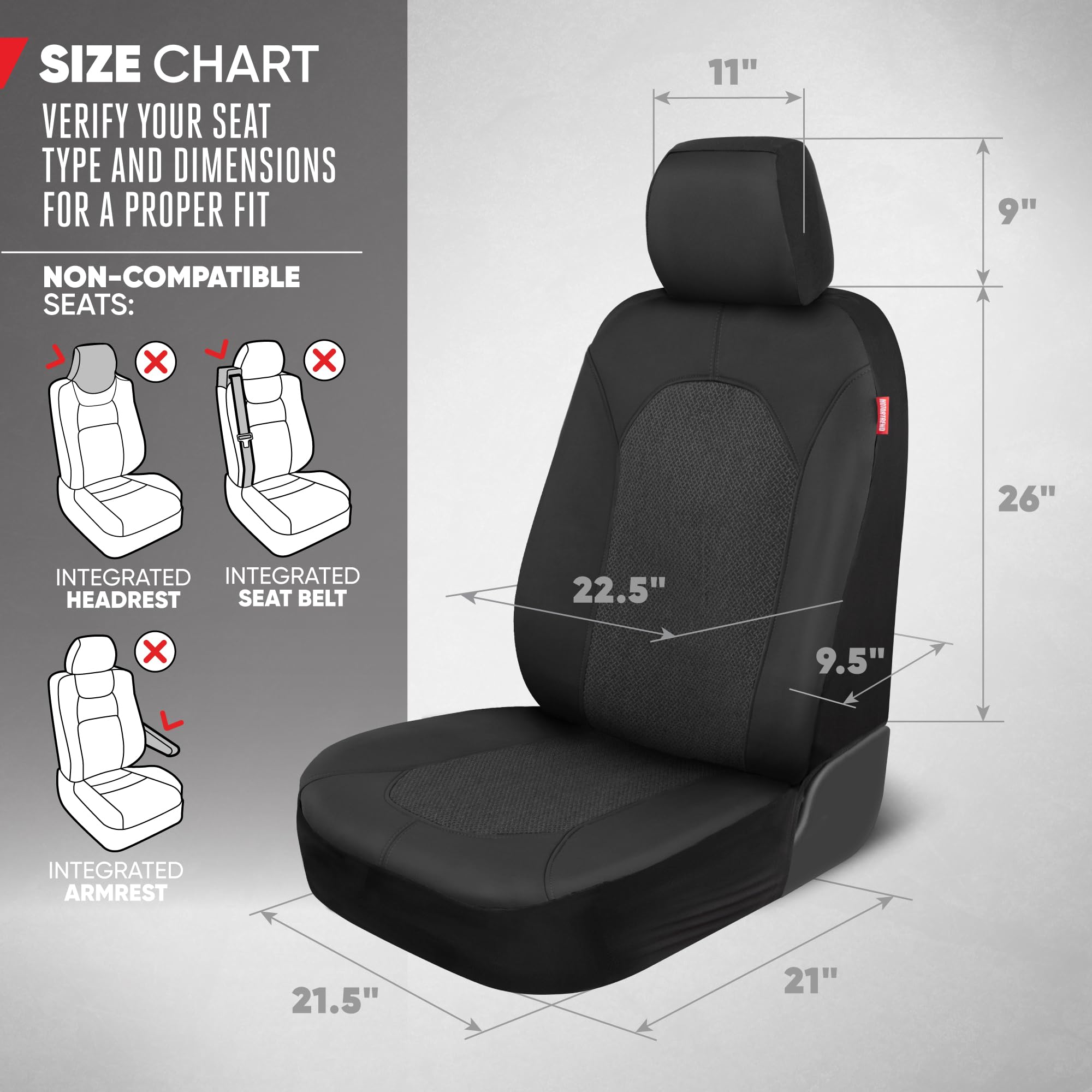 motor-trend-black-neoprene-car-seat-covers-for-2-front-seats-waterproof-spill-pr image 3