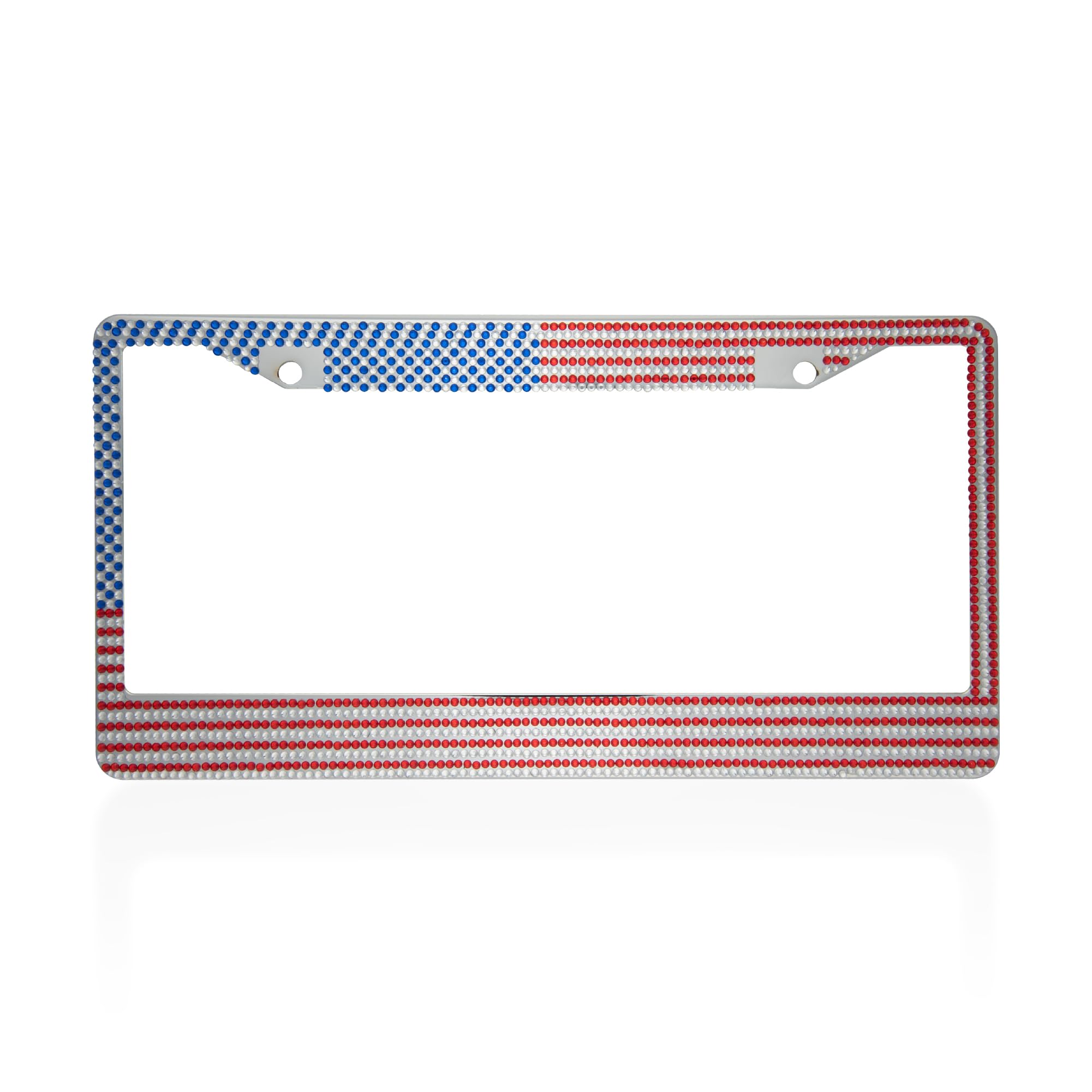 bdk-usa-flag-rhinestone-license-plate-frame-heavy-duty-rust-proof-stainless-stee image 1