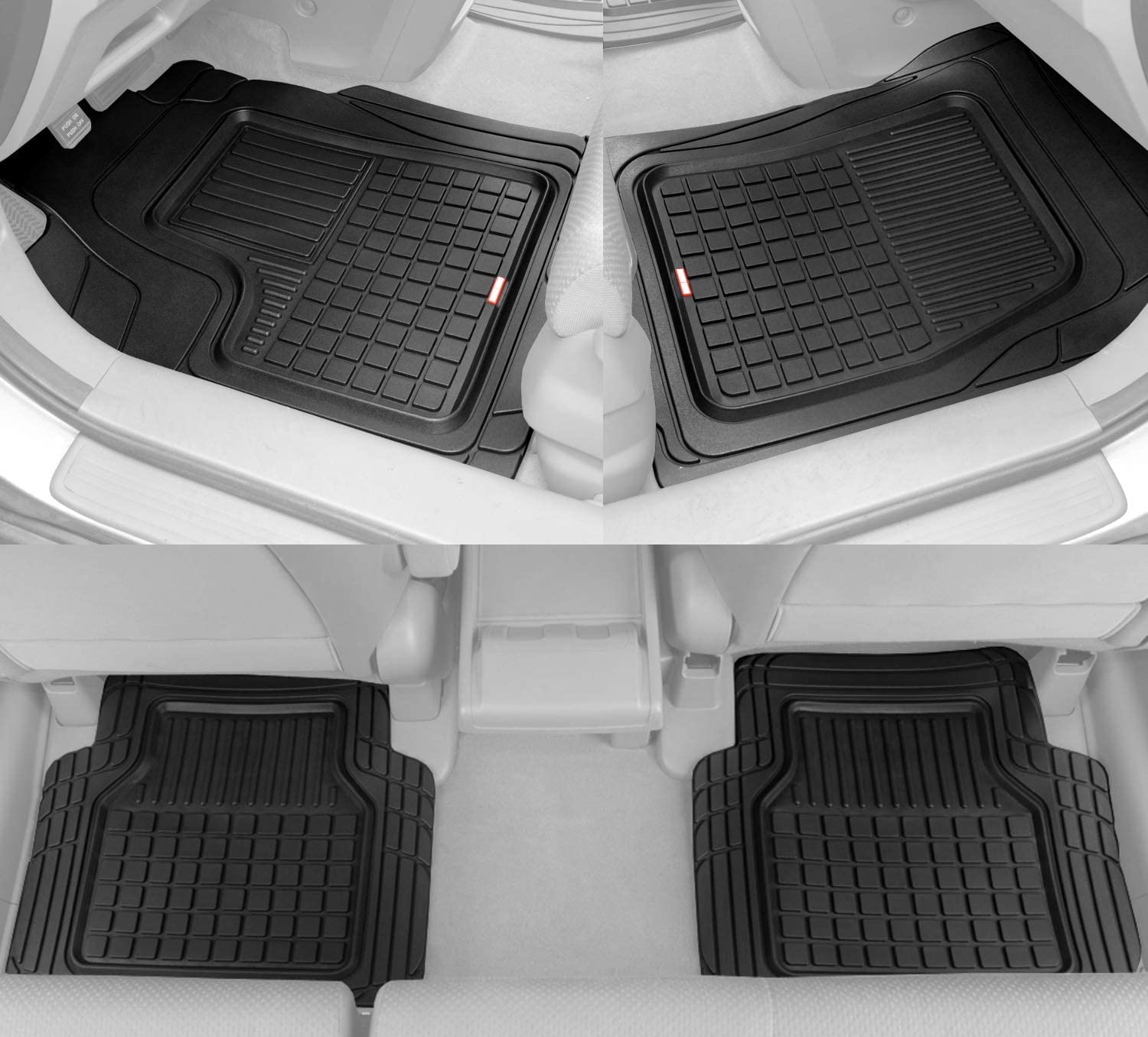 bdk-performance-plus-4-piece-all-weather-rubber-floor-mats-heavy-duty-trimmable- image 2