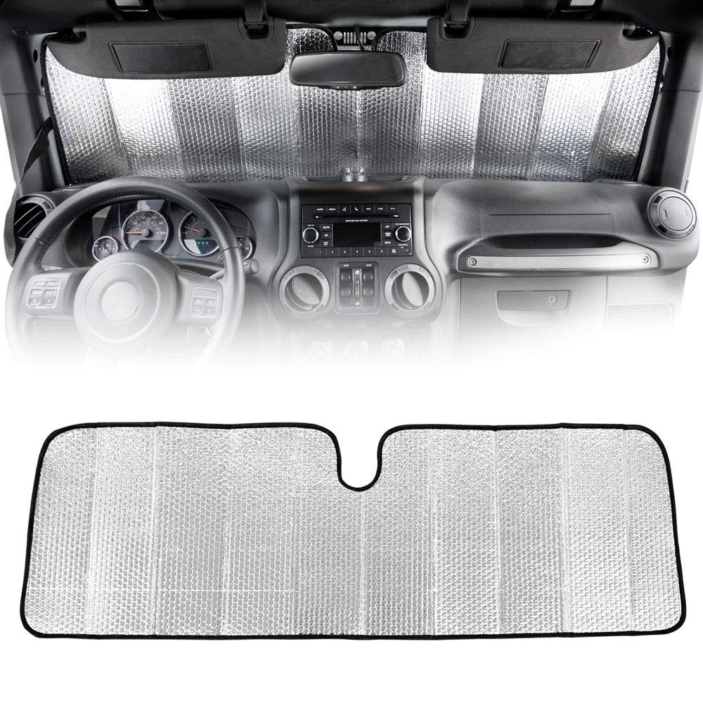 bdk-custom-fit-windshield-sun-shade-for-jeep-wrangler-gladiator-53-x-16-5 image 8