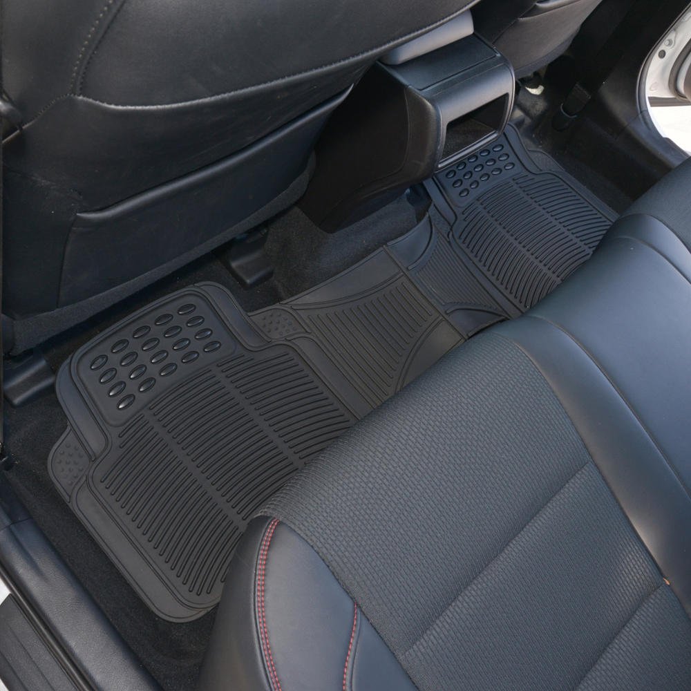 bdk-heavy-duty-rugged-rubber-rear-floor-mats-trimmable-all-weather image 2