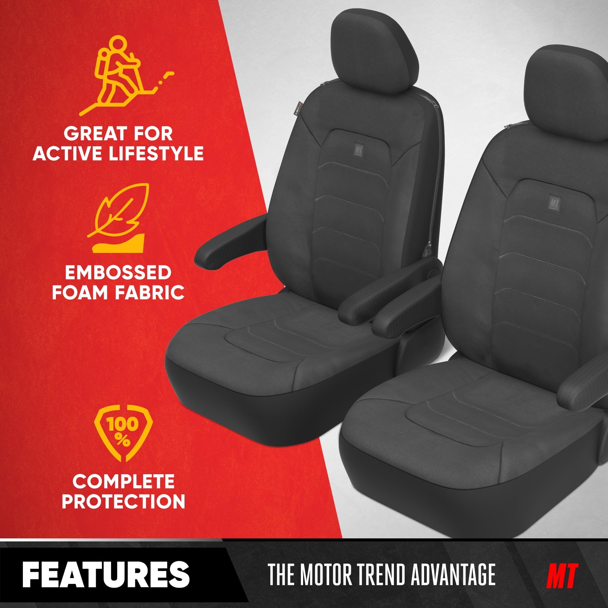 motor-trend-neoprene-advantage-waterproof-front-seat-covers-universal-fit-black image 2