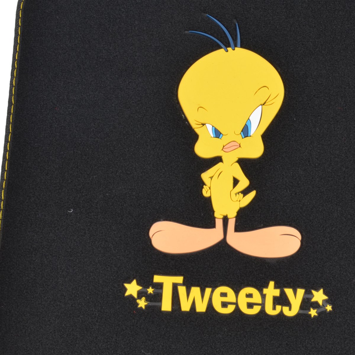 bdk-universal-fit-plush-carpet-floor-mats-4-piece-set-tweety-bird-attitude-desig image 4