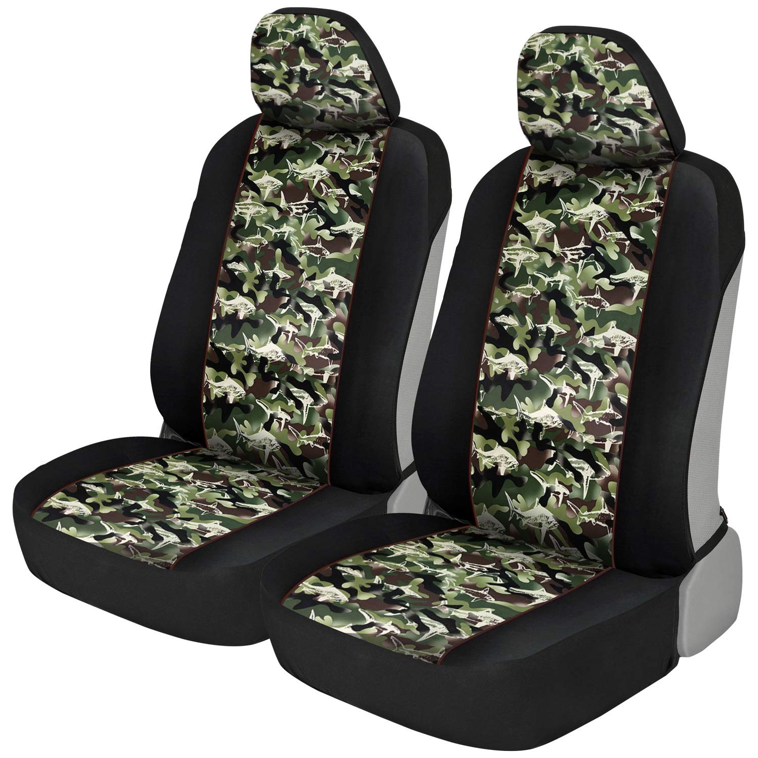 bdk-green-camo-front-seat-covers-2-pack-sideless-airbag-compatible-universal-fit image 1