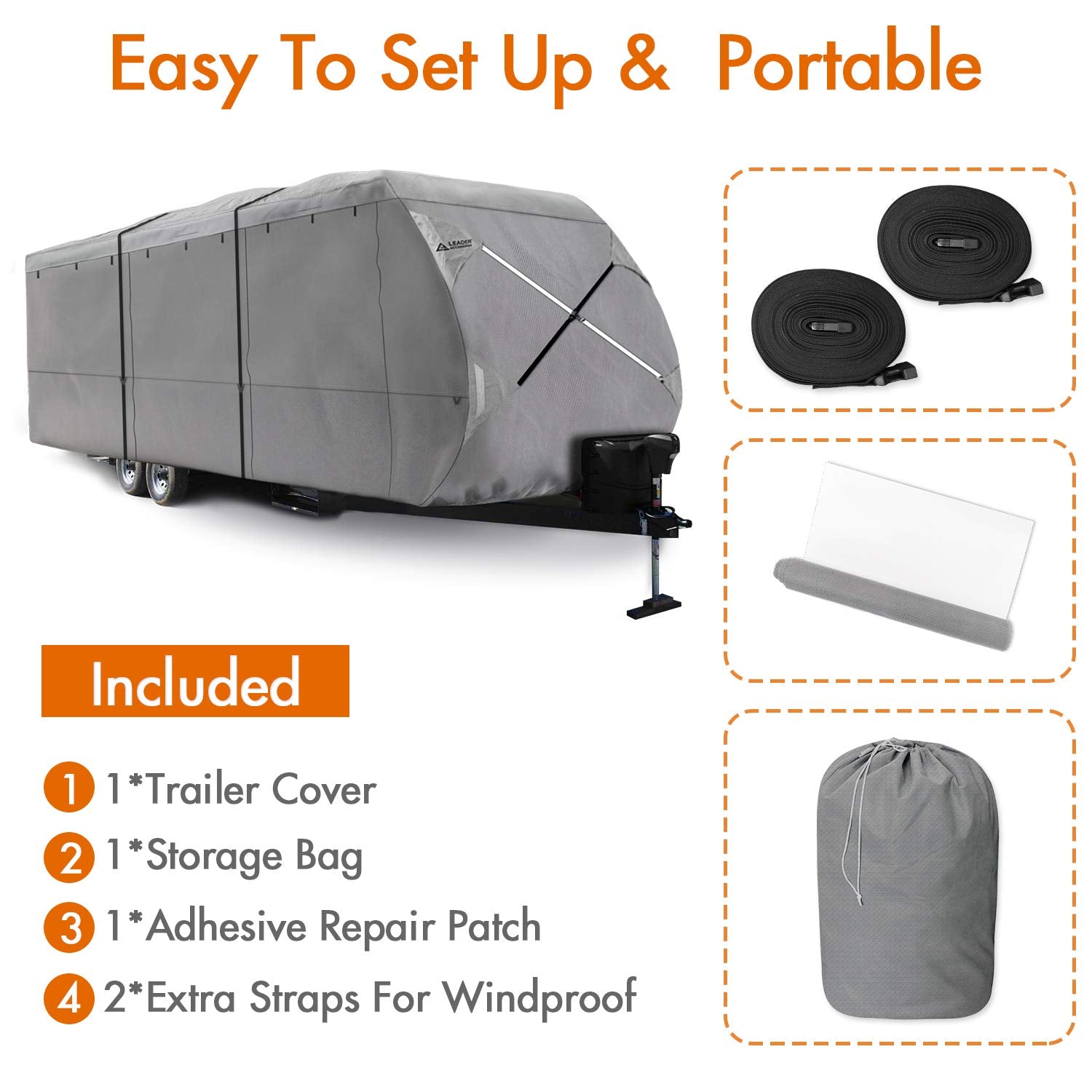 leader-accessories-300d-premium-travel-trailer-rv-cover-gray image 3