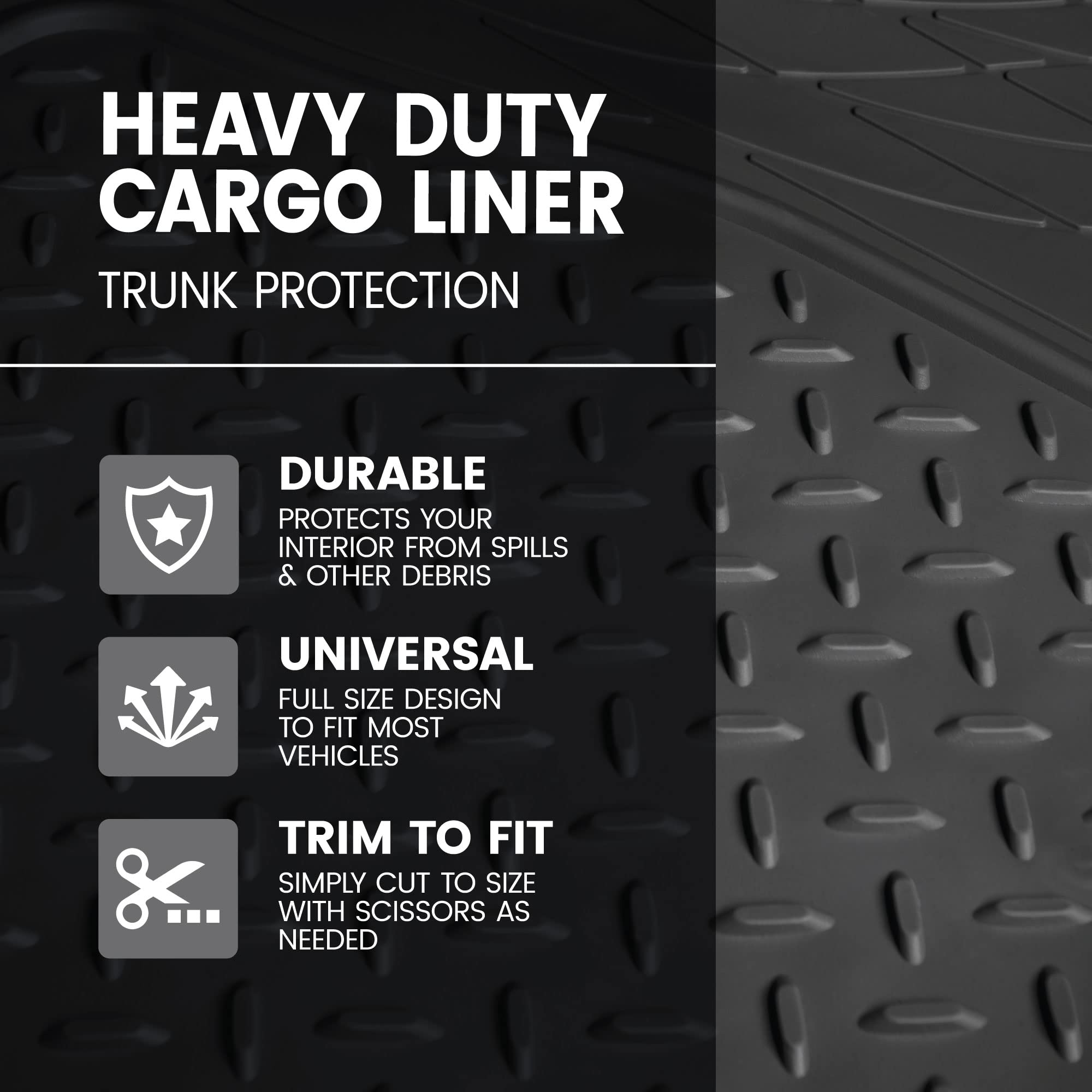 bdk-all-weather-trim-to-fit-cargo-mat-liner-heavy-duty-rubber-trunk-protector-46 image 2