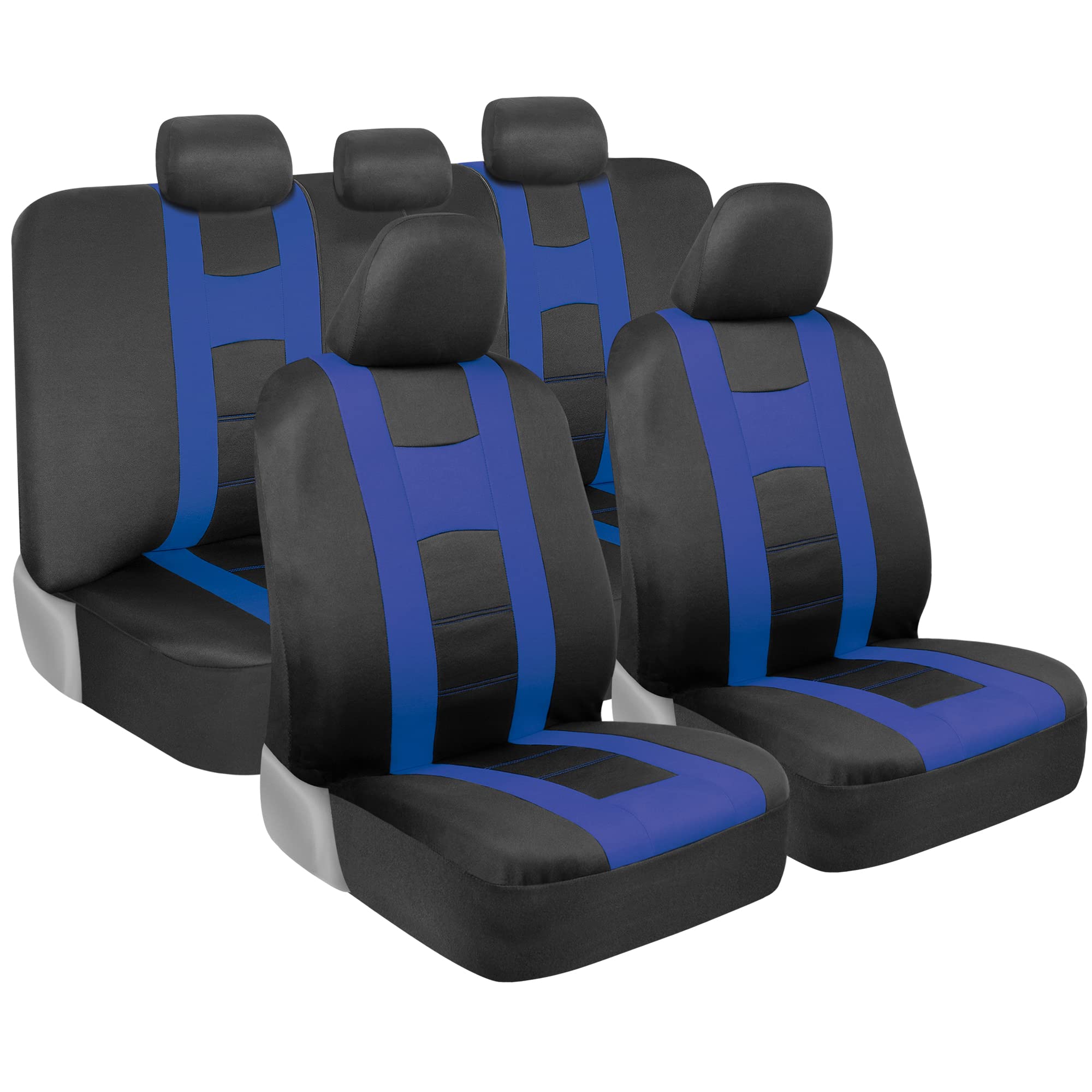 bdk-carxs-universal-fit-2-tone-light-gray-car-seat-covers-full-set-for-most-cars image 8