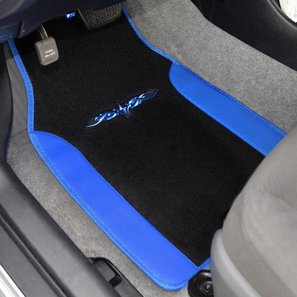 bdk-fresh-carpet-floor-mats-tribal-tattoo-design-blue-4-piece-set image 3