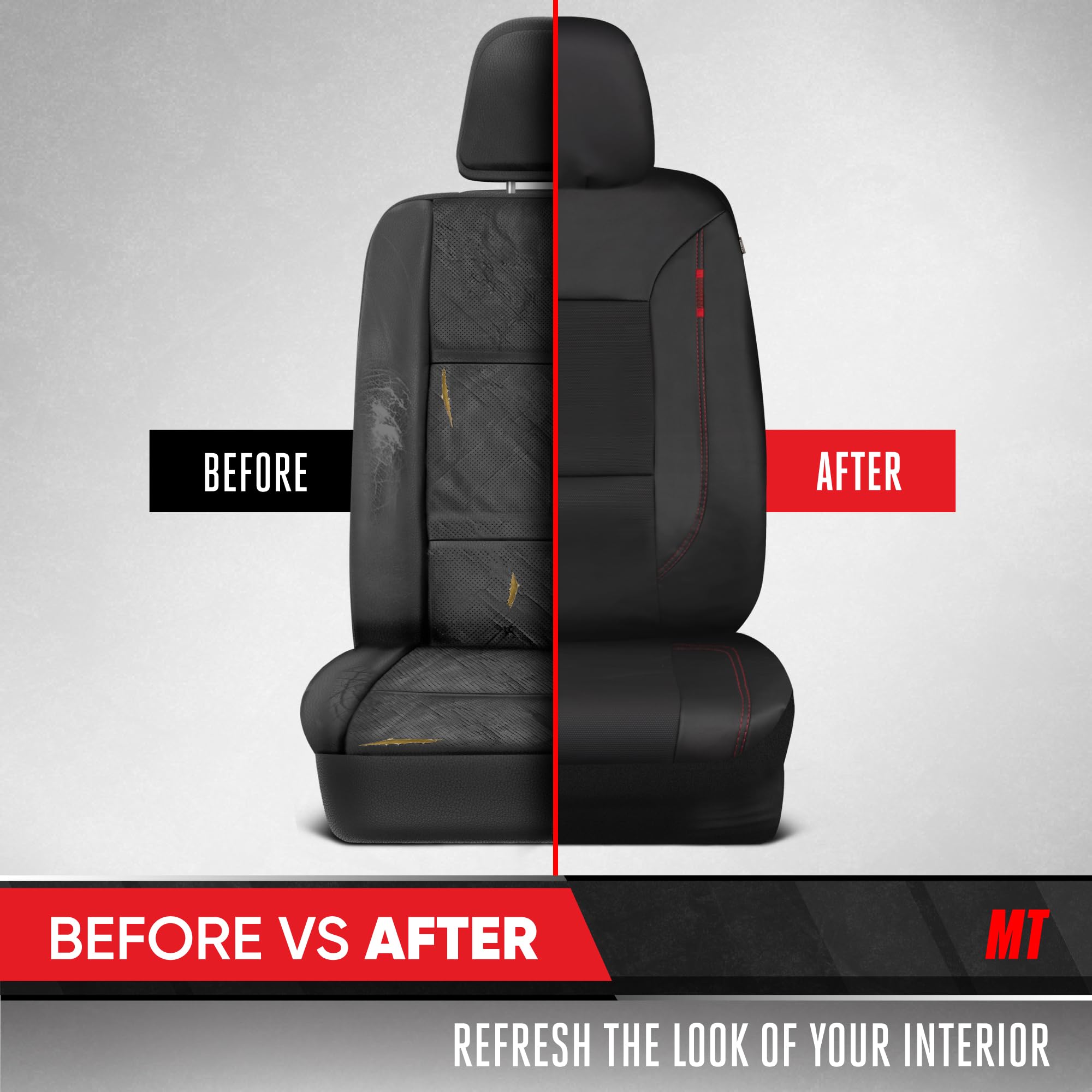motor-trend-hex-leatherette-seat-covers-black-red-universal-fit-front-seat-prote image 8