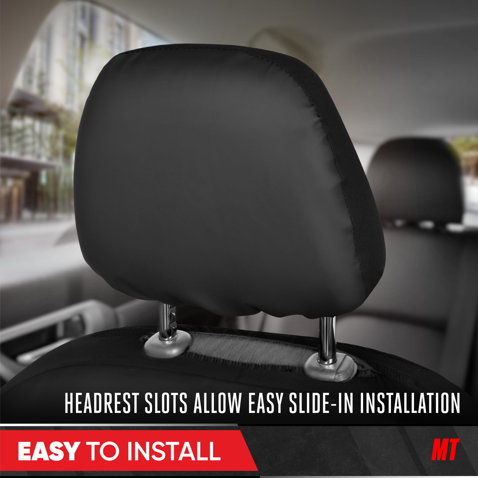 motor-trend-hex-leatherette-seat-covers-black-red-universal-fit-front-seat-prote image 5