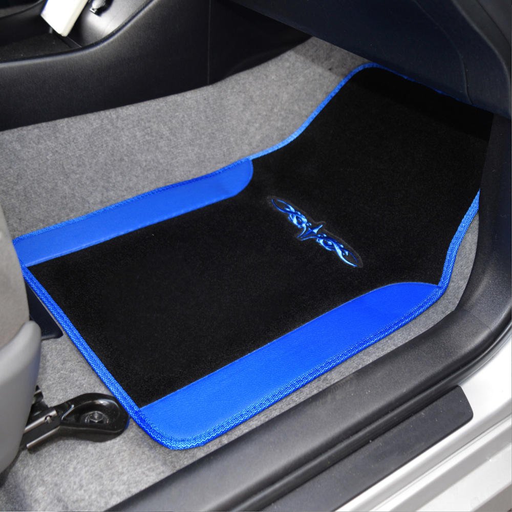 bdk-fresh-carpet-floor-mats-tribal-tattoo-design-blue-4-piece-set image 4