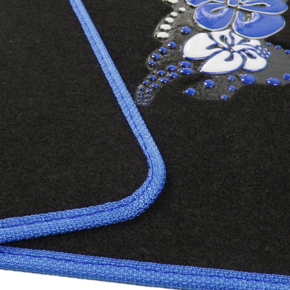 bdk-universal-fit-4-piece-carpet-floor-mat-set-hawaiian-flower-blue image 5